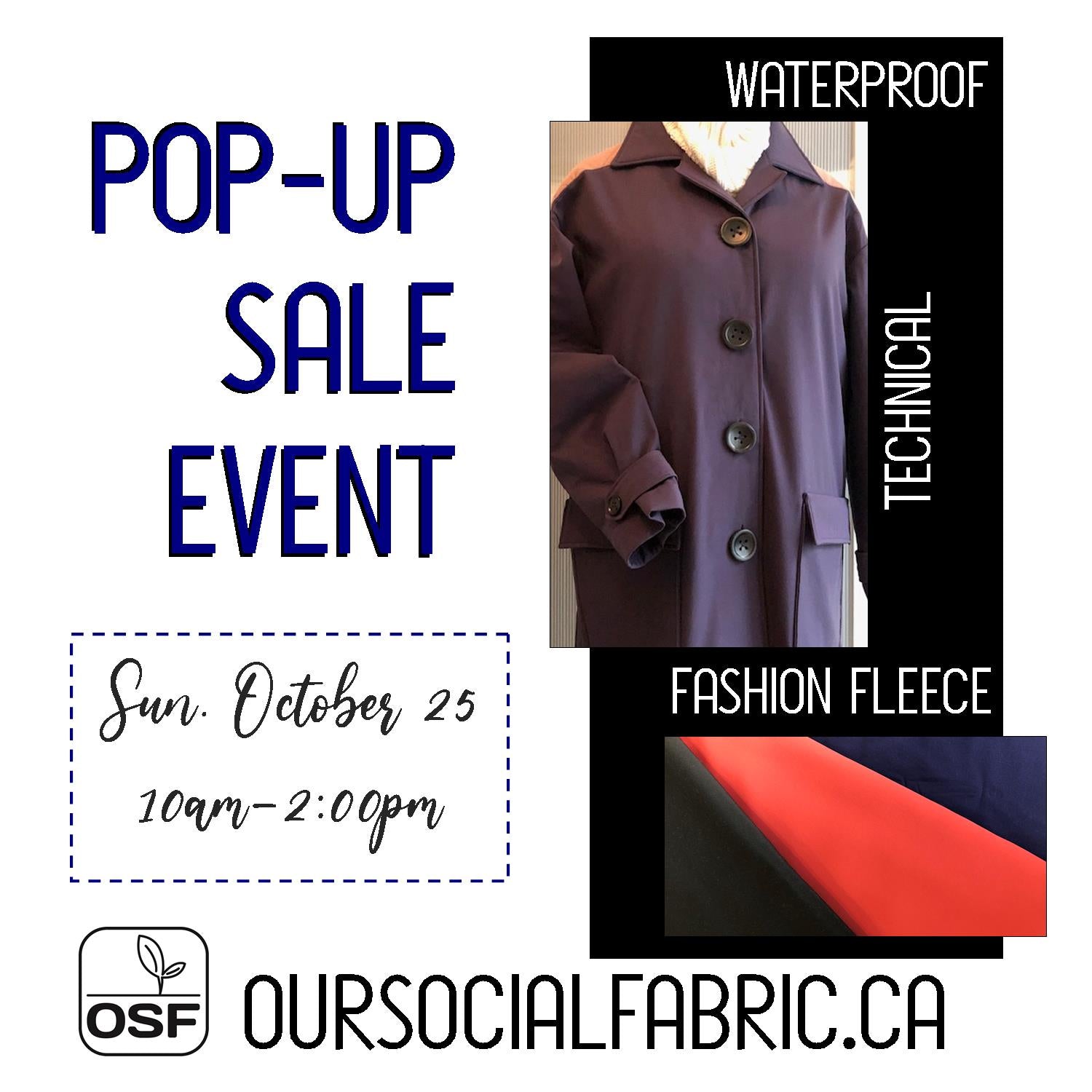 OSF Sale Event, Sunday, October 25, 10am-2pm