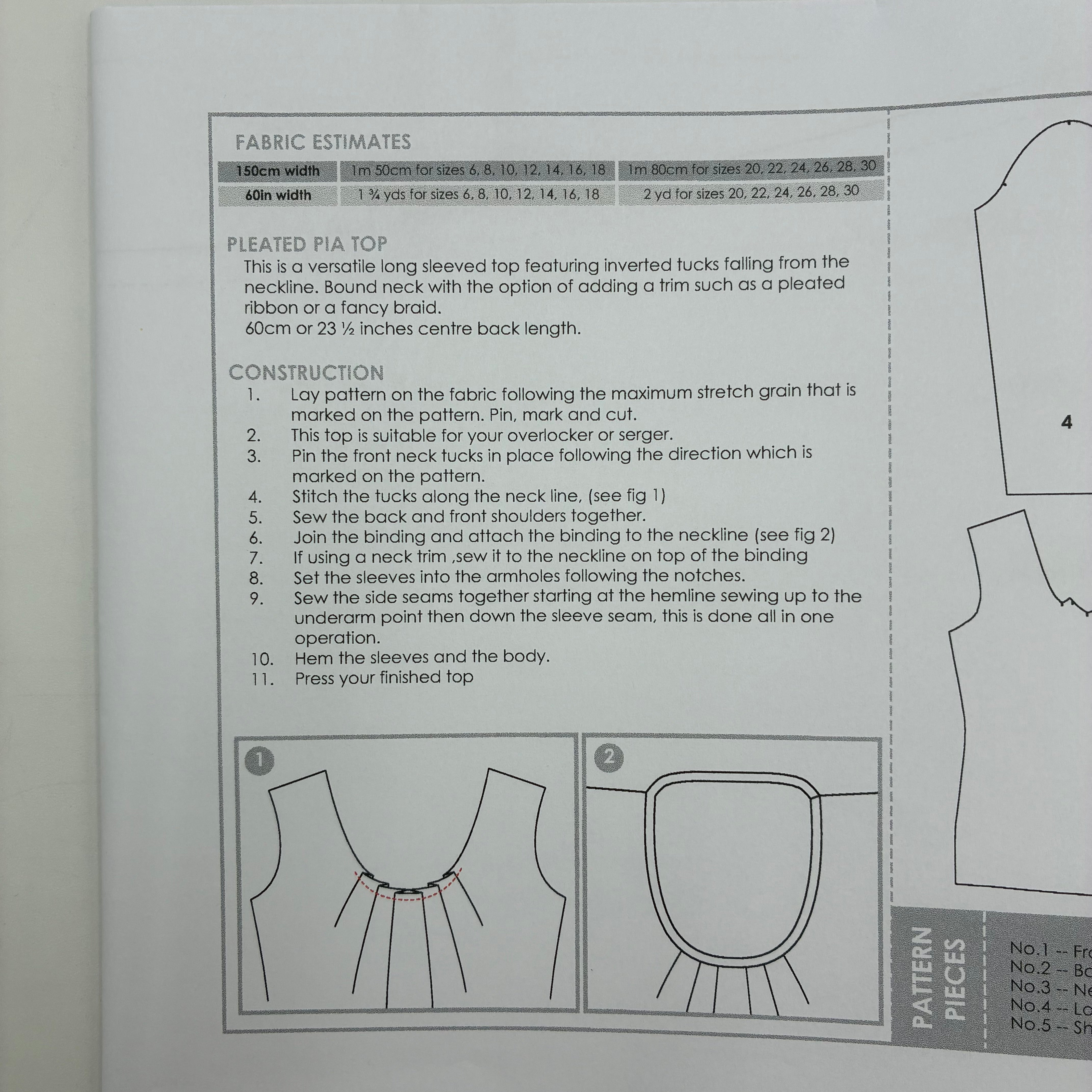 Style Arc Pattern - Pleated Pia Top (NPA0316)