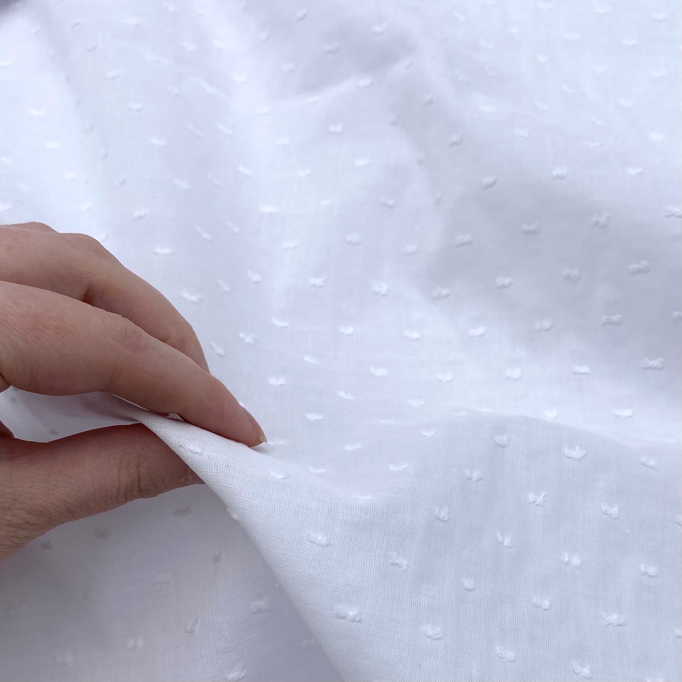Cotton Swiss Dot Shirting - White (WDW3326:27)
