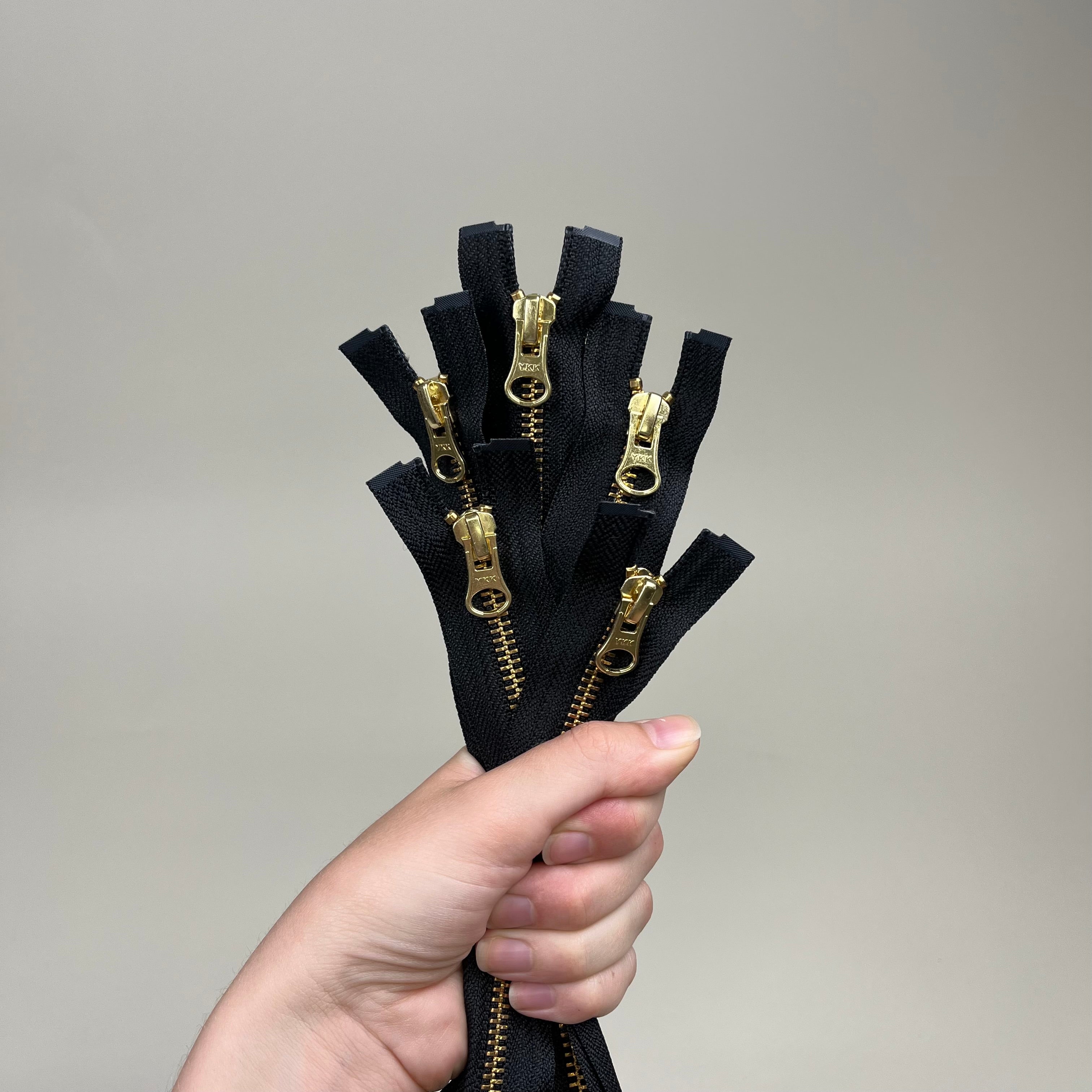 Separating Metal Zipper - Black & Gold 19.5" (NZP0387)