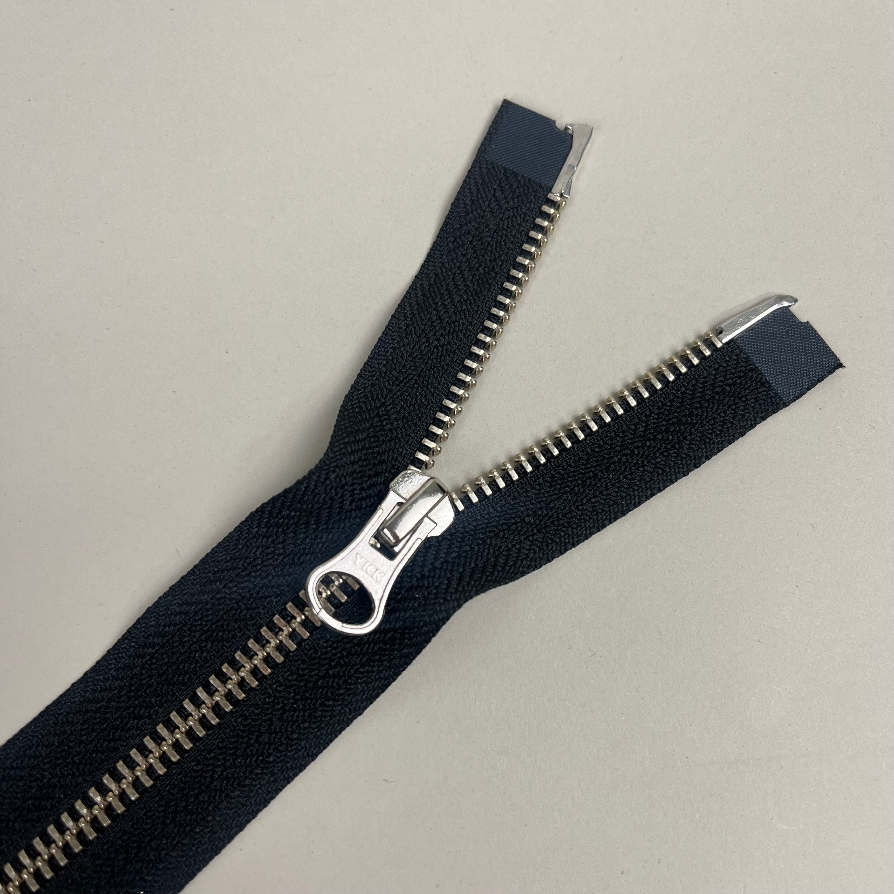 Two-Way Metal Zipper - Black & Silver 34" (NZP0478)
