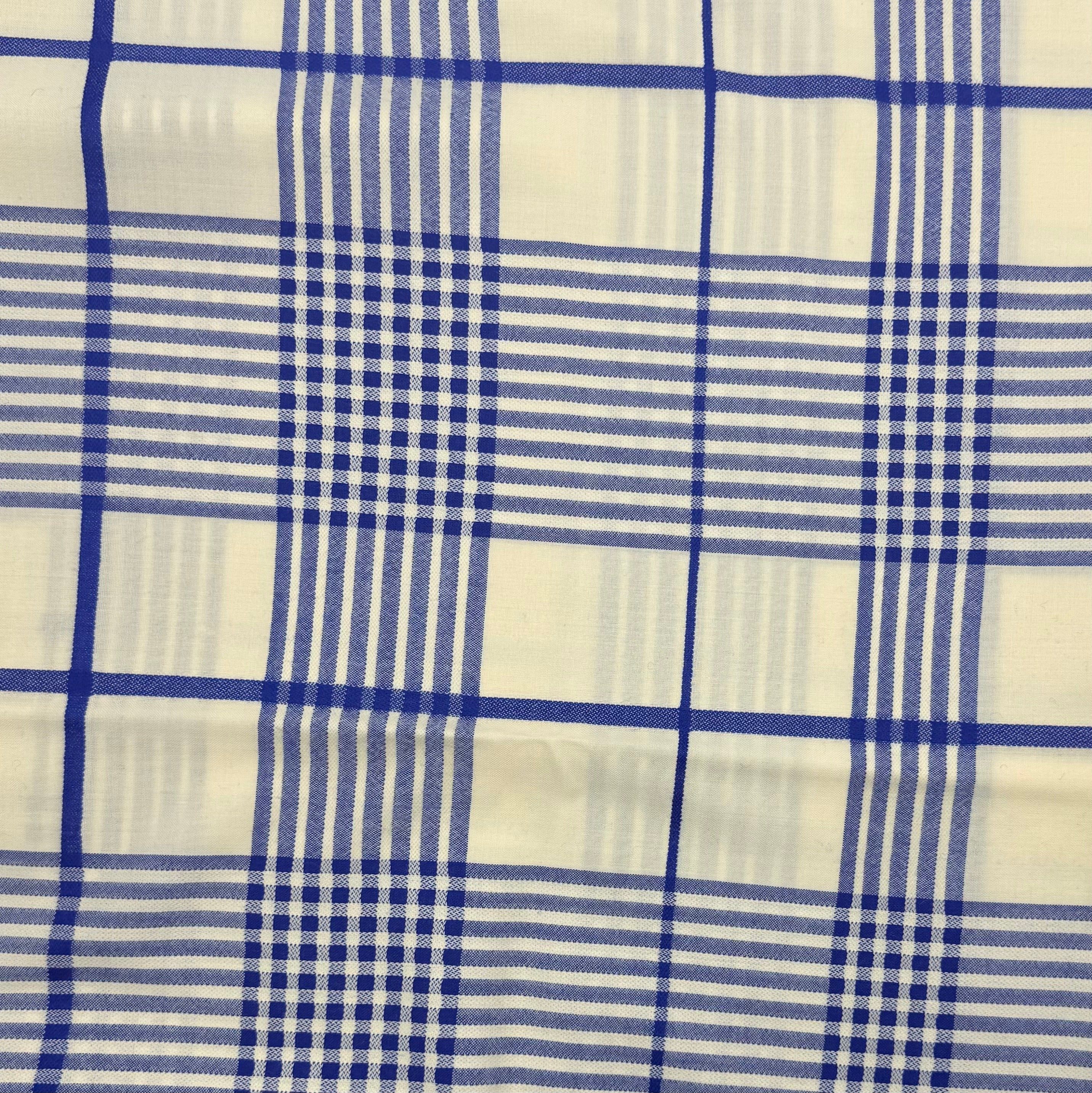 Wool Blend Suiting - Blue Plaid (WSW0774)