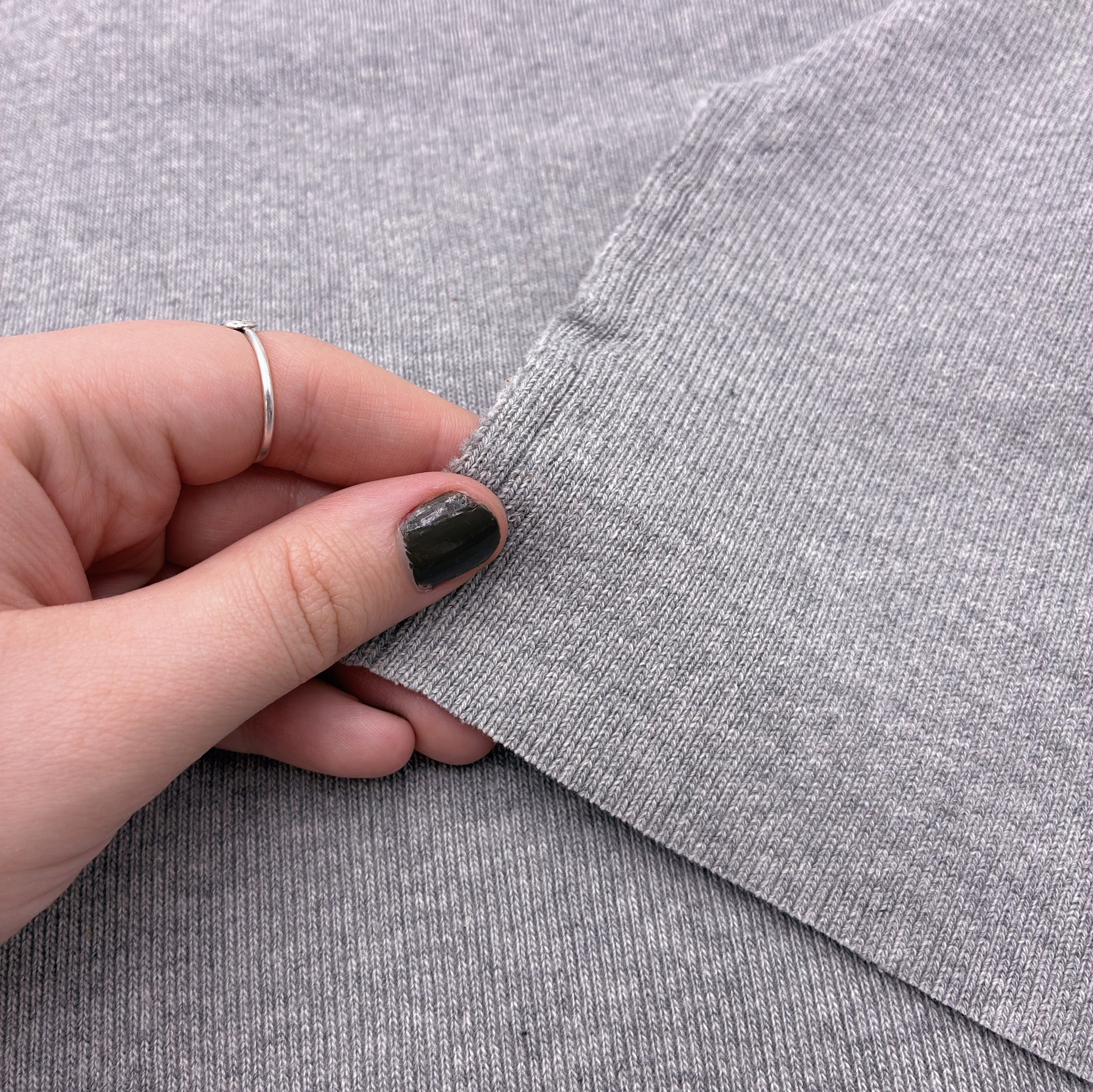 Organic Cotton 1x1 Rib Knit - Pebble Grey (KRB0612:613)