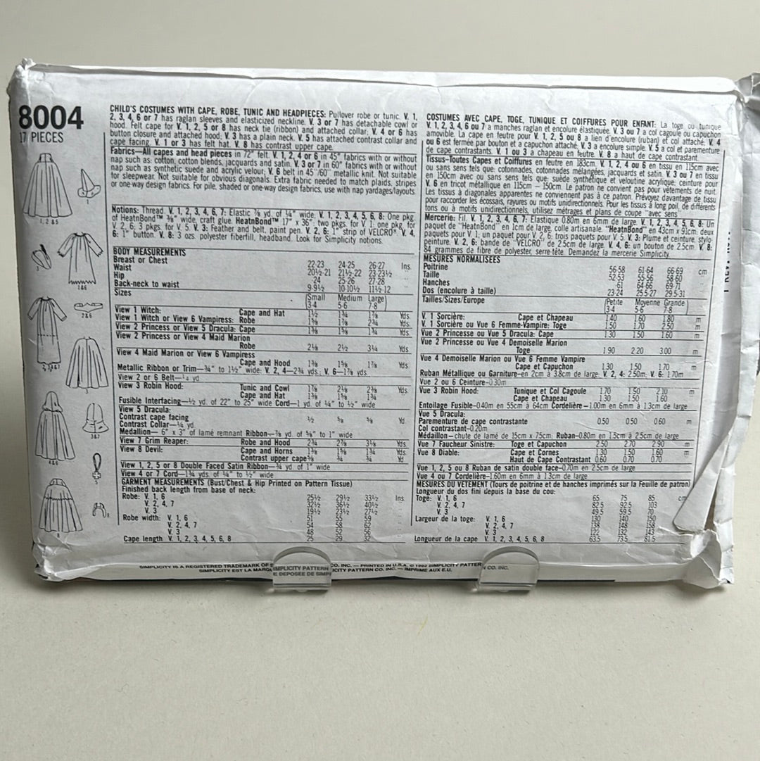 SIMPLICITY Kids Pattern, Various Costumes 5 (PSI8004(NPA)