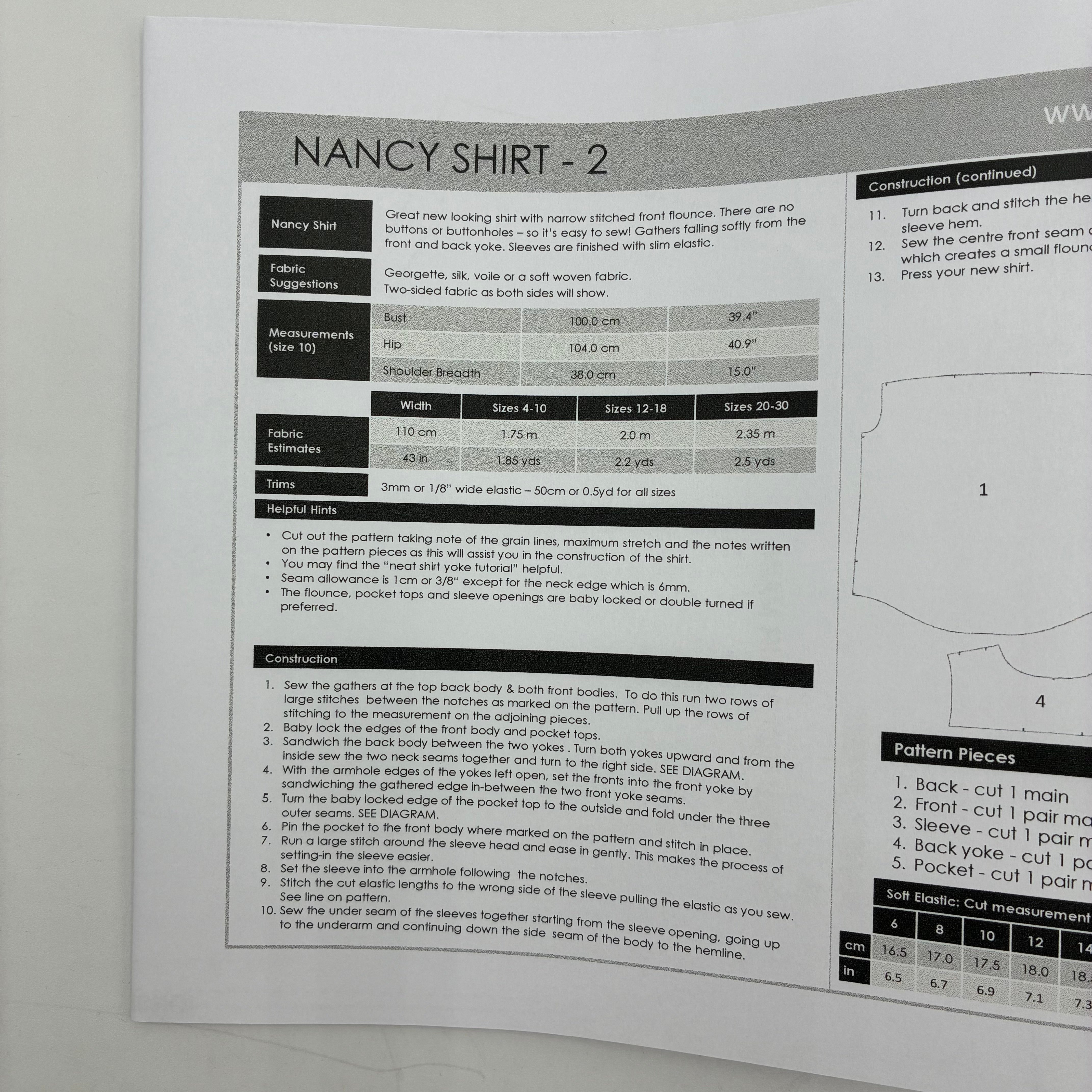 Style Arc Pattern - Nancy Shirt (NPA0314)