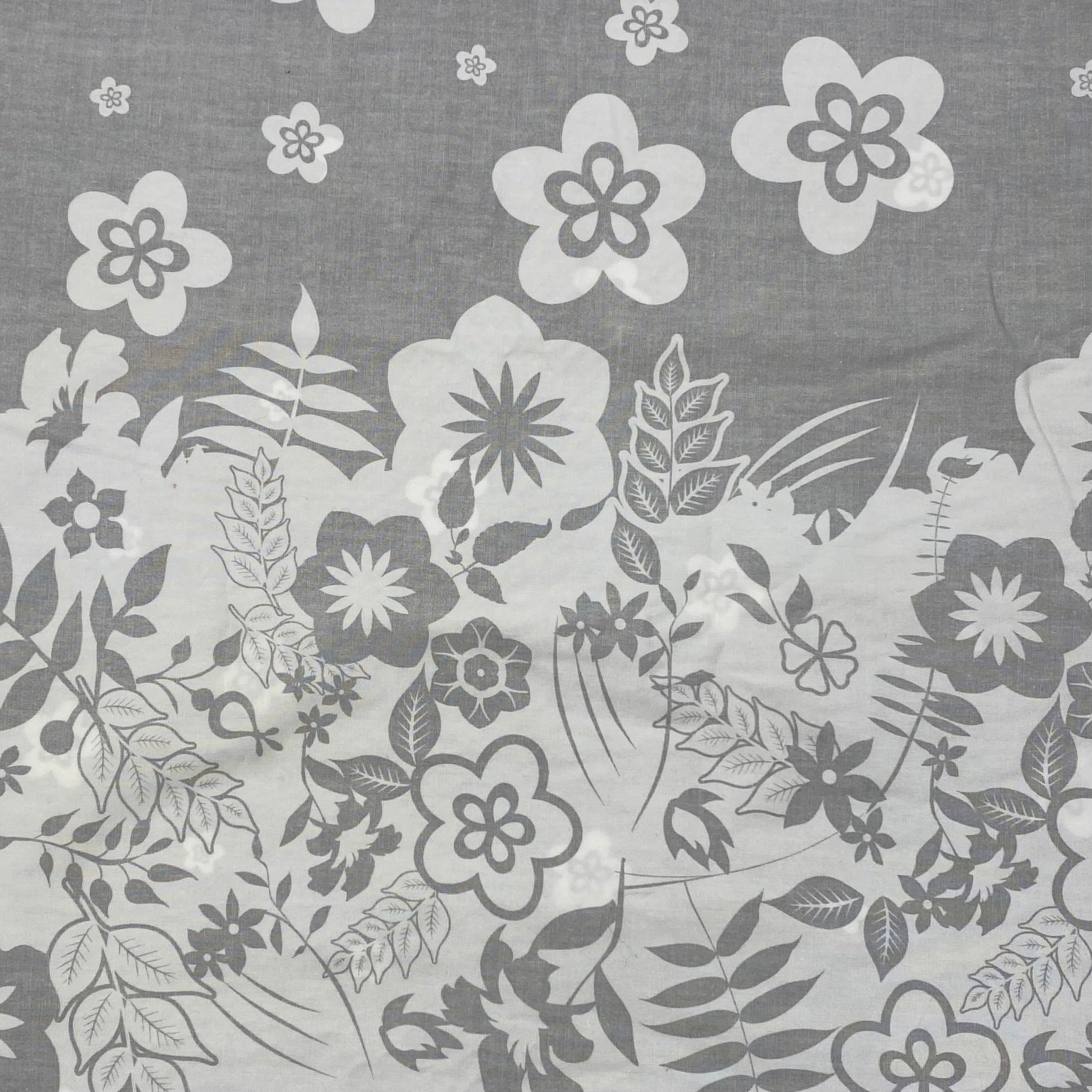 Cotton Shirting - Soft Grey Border Print (WDW3194)