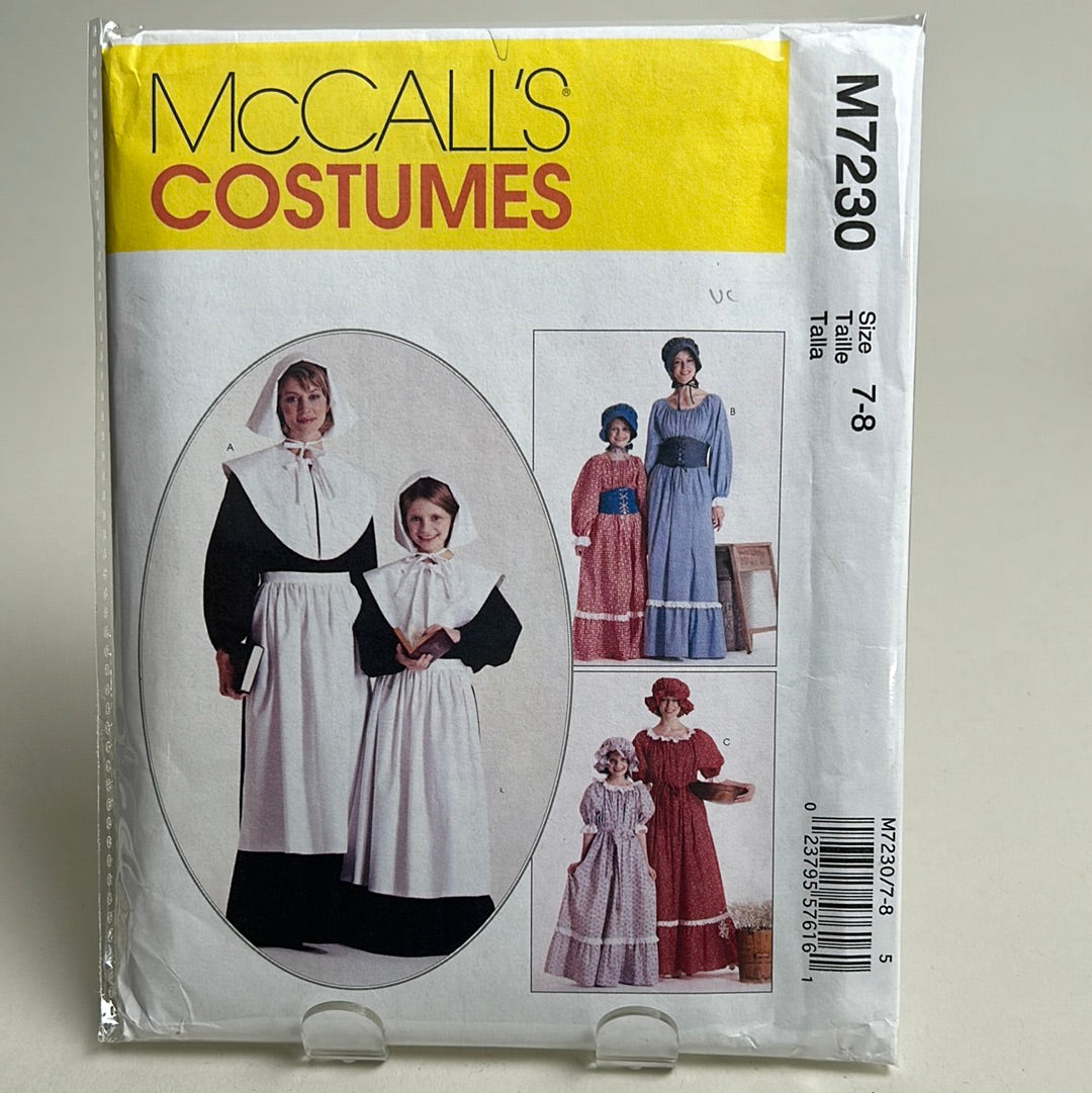 MCCALL'S Kids Pattern, Pilgrim Costumes (PMC7230A)(NPA)
