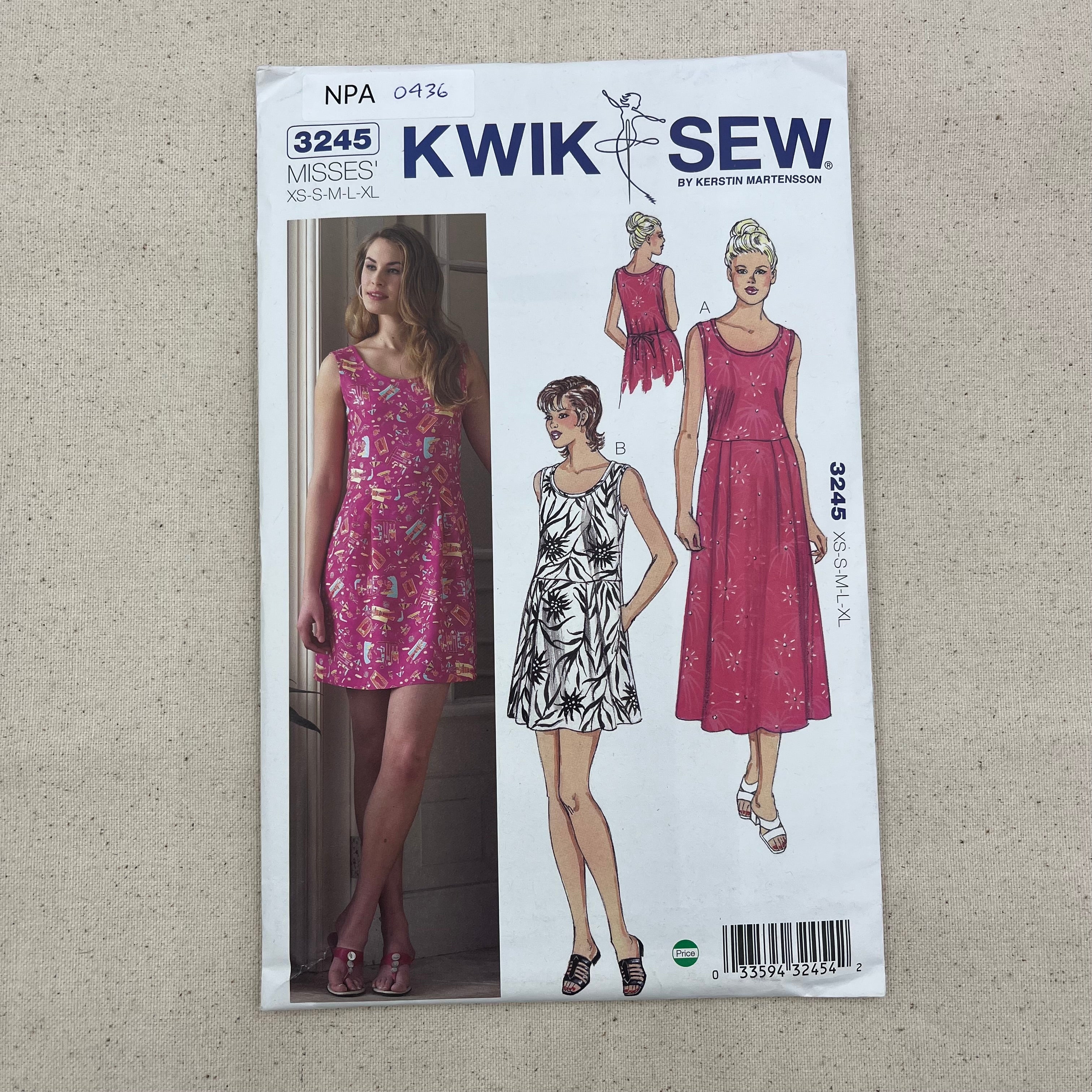 Kwik Sew Pattern - 3245 Dresses (NPA0436)
