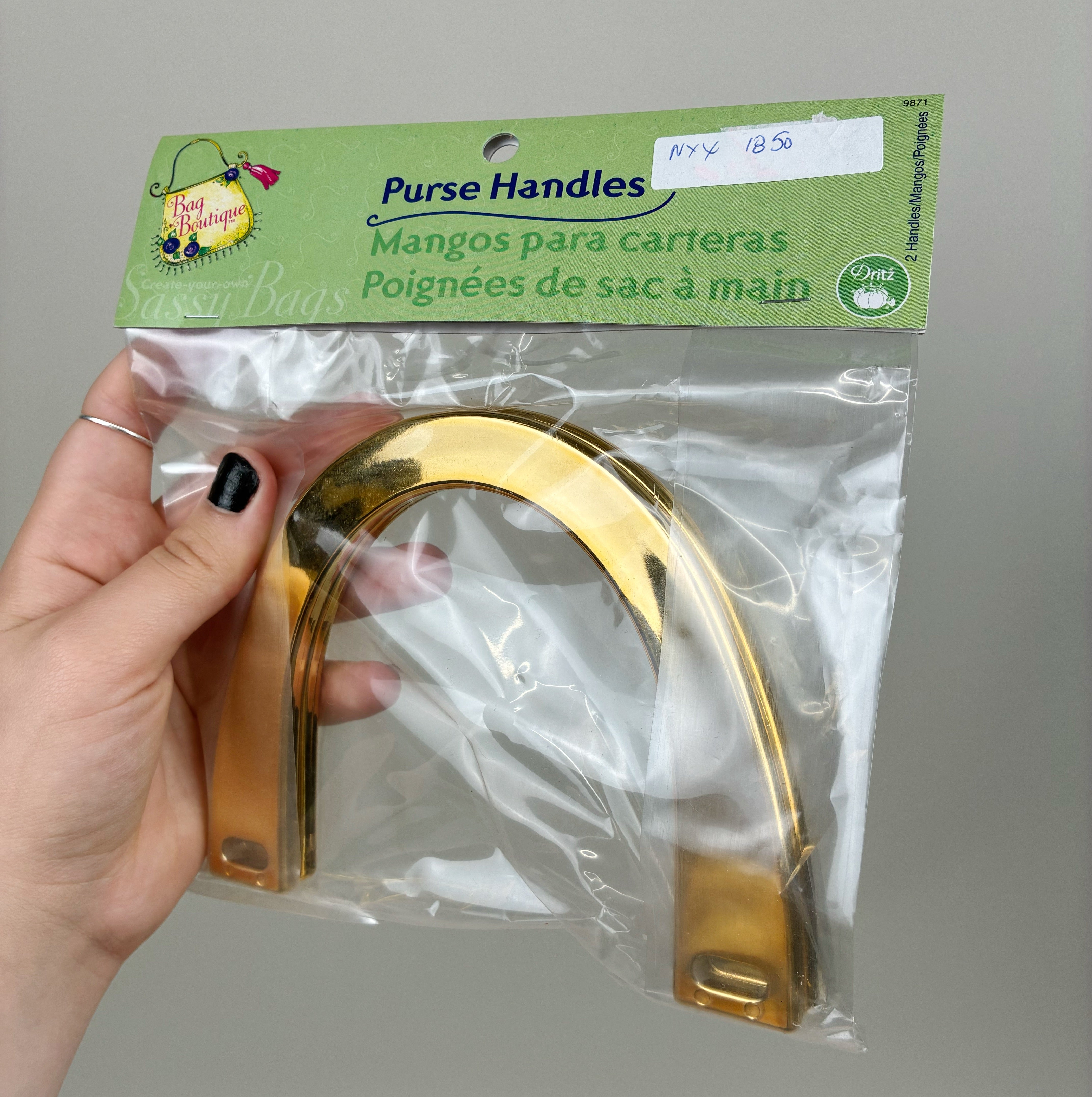 Acrylic Purse Handles - Gold Tone (NXX1850)