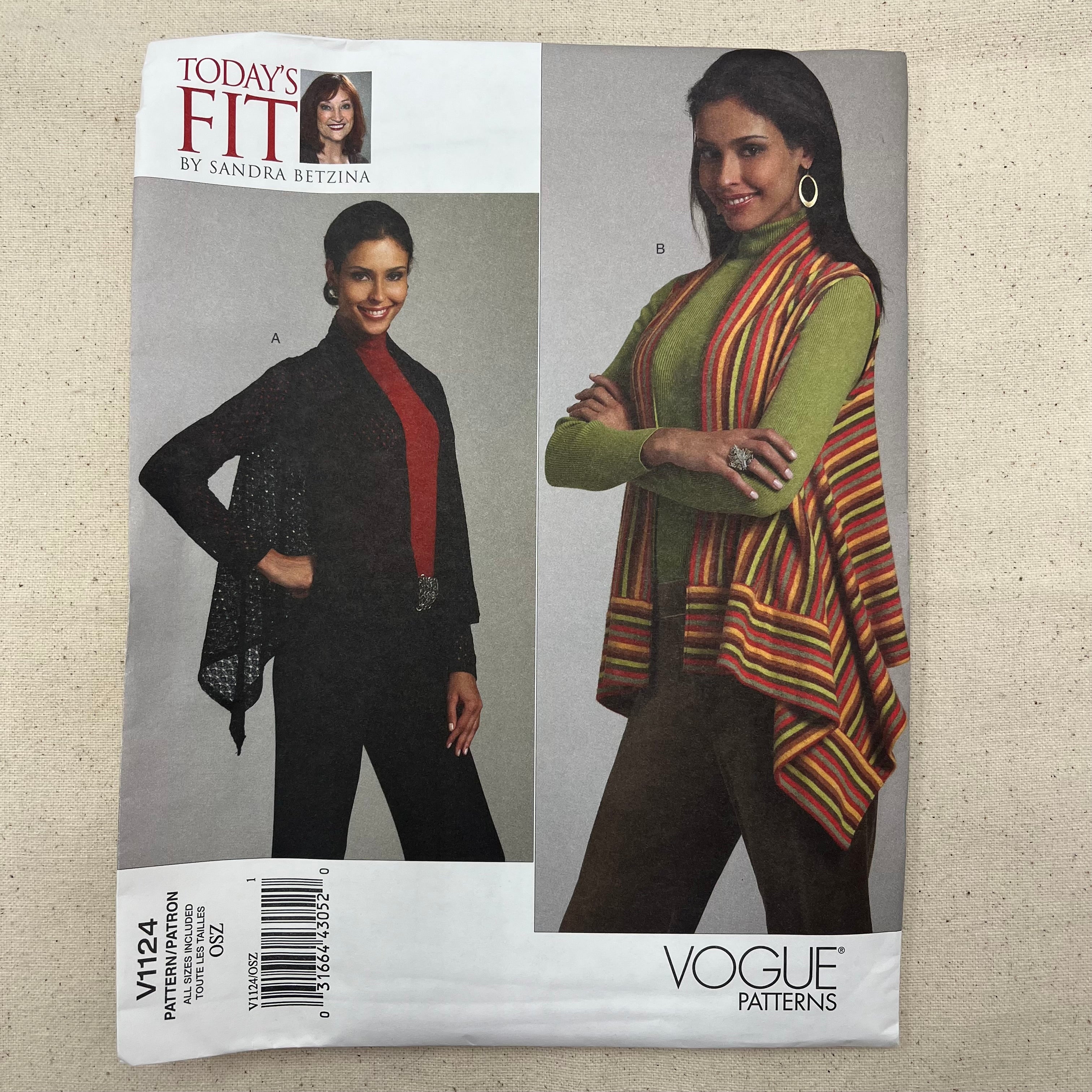 Vogue Pattern - V1124 Cardigan & Vest (NPA0463)