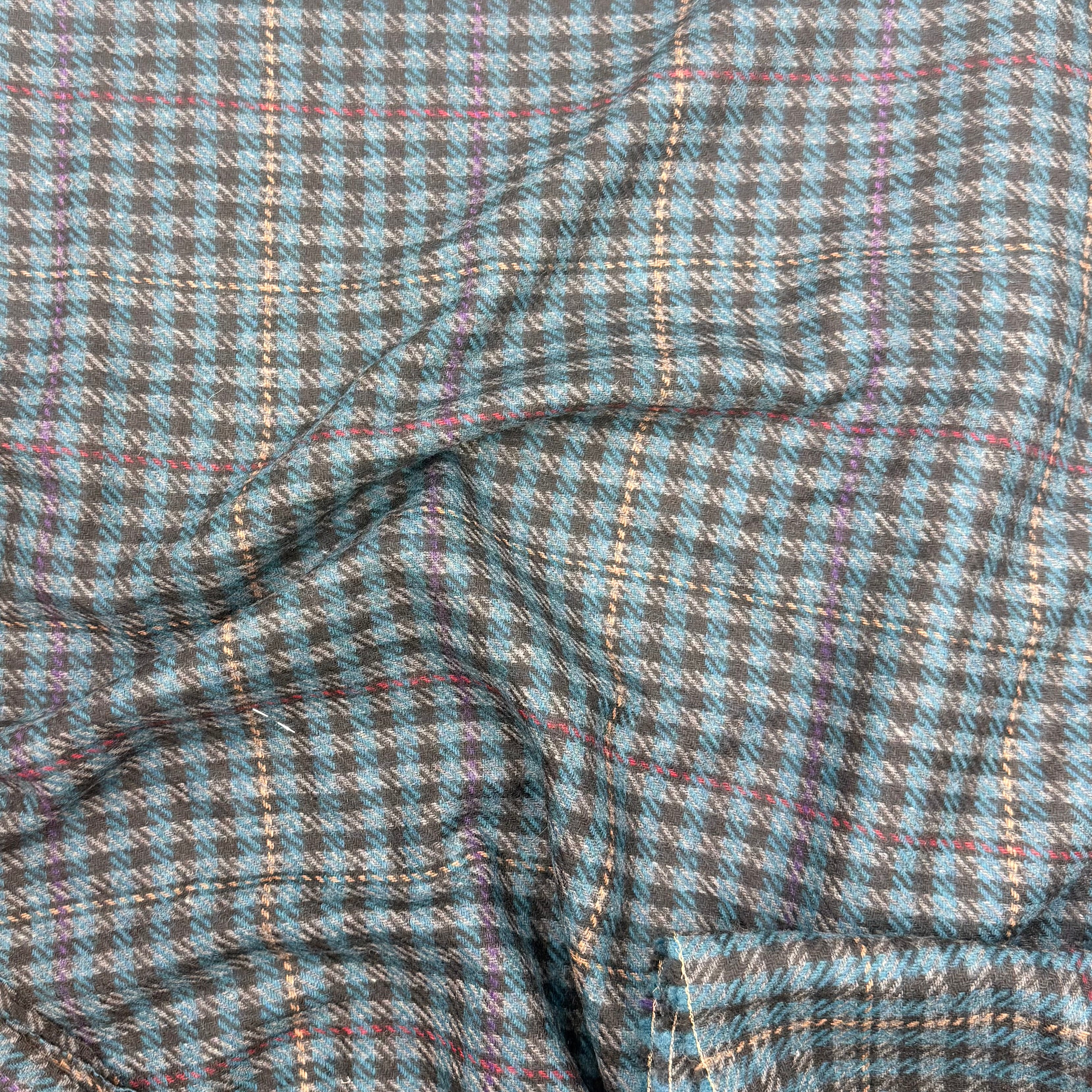 Wool Blend Coating - Teal Houndstooth (WCW0342)