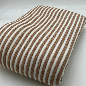Fuzzy Jersey, White & Bronze Stripe (KJE0933)