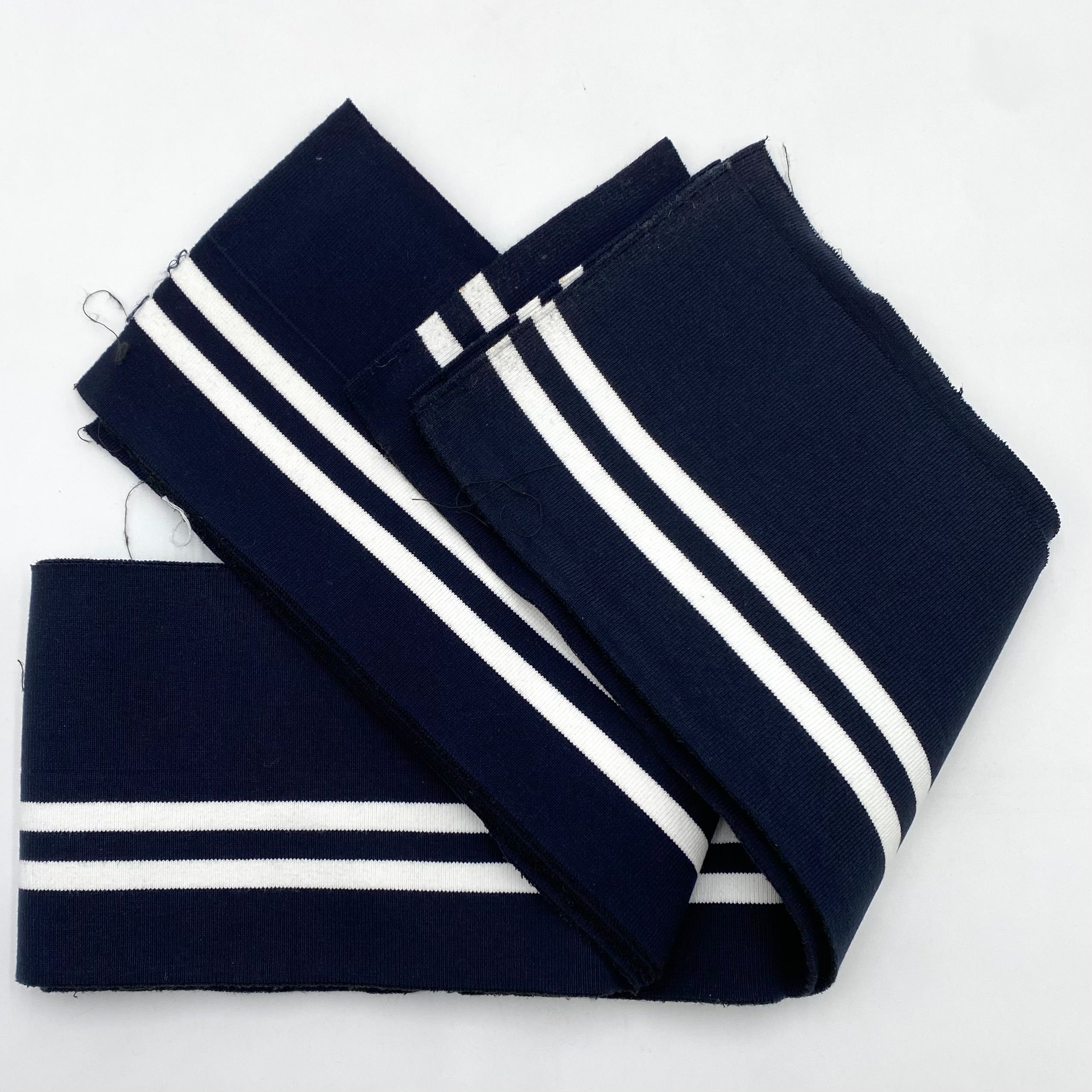 Cotton Varsity Ribbing (1m x 4) - Navy/White (KRB0585)