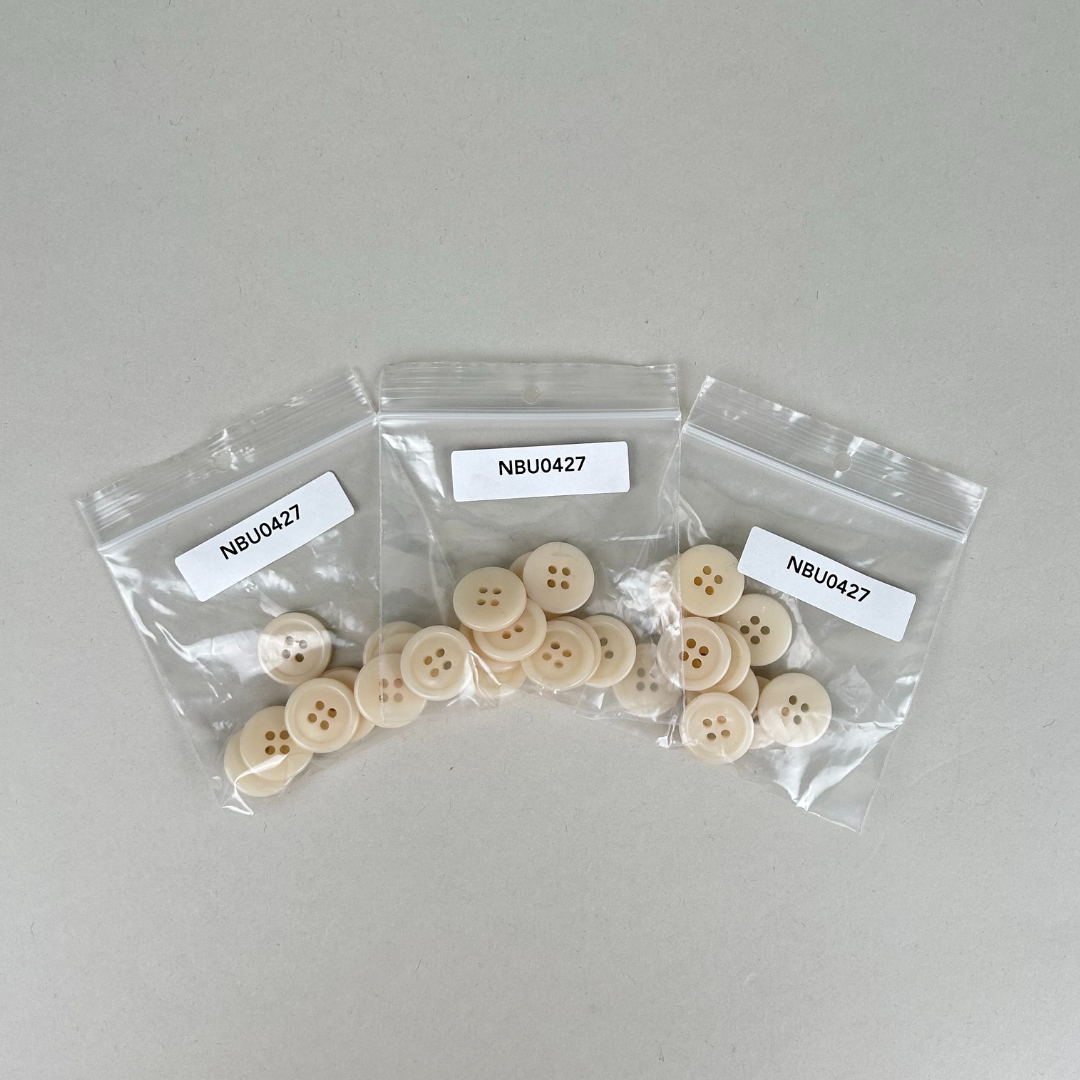 Buttons, Plastic, 1.9cm, Beige (NBU0427)
