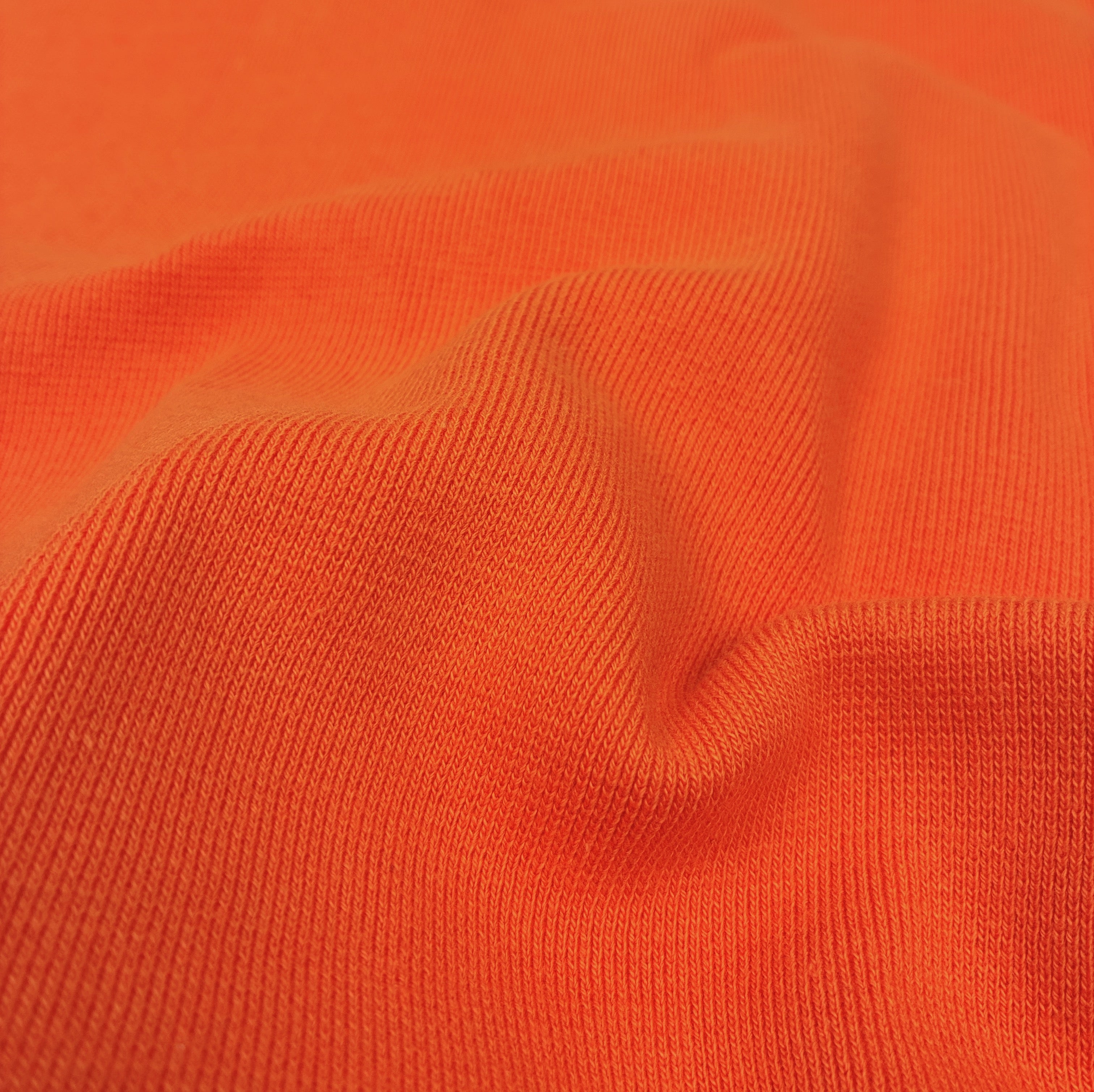 Cotton Rib Knit - Tangerine Pop (KRB0635)