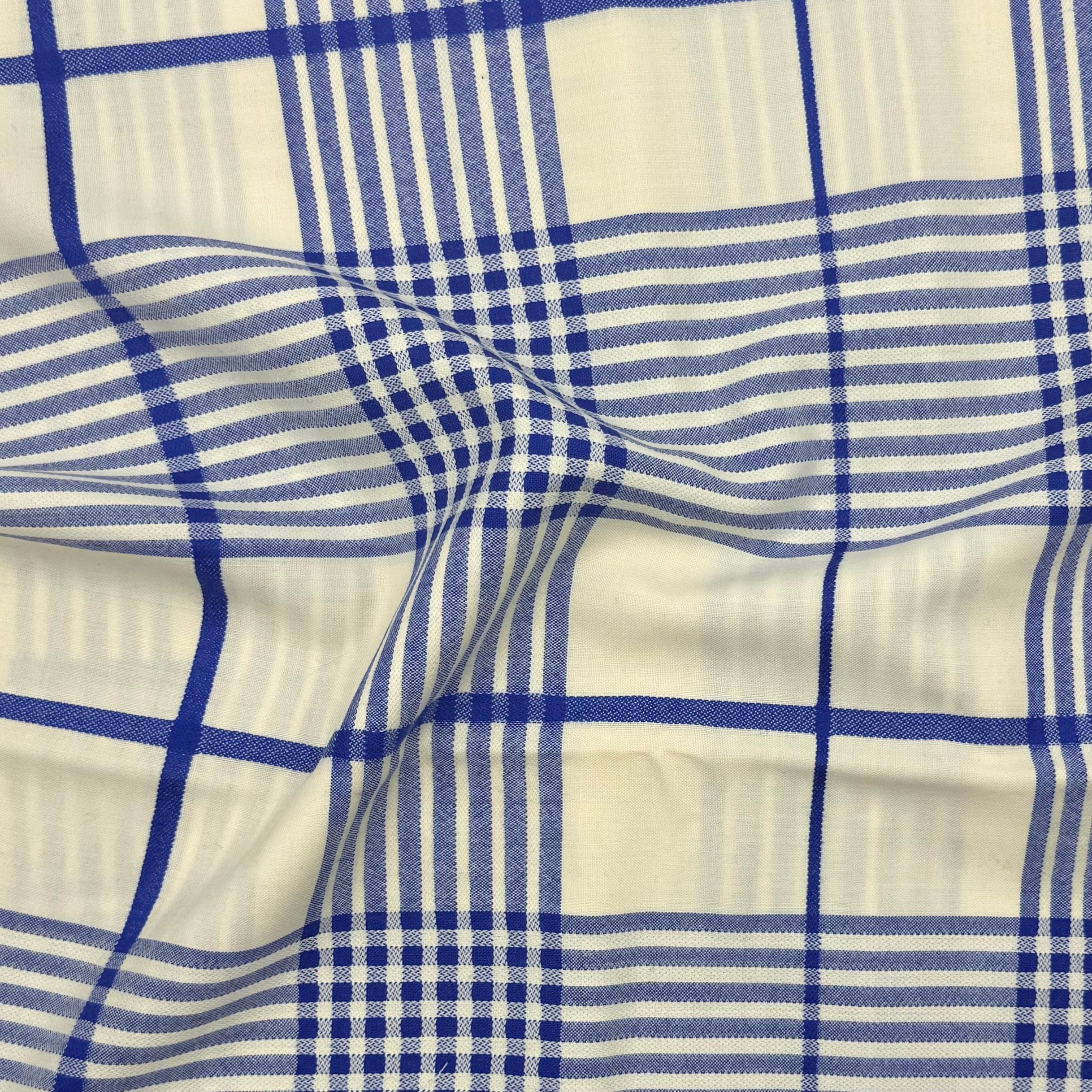 Wool Blend Suiting - Blue Plaid (WSW0774)