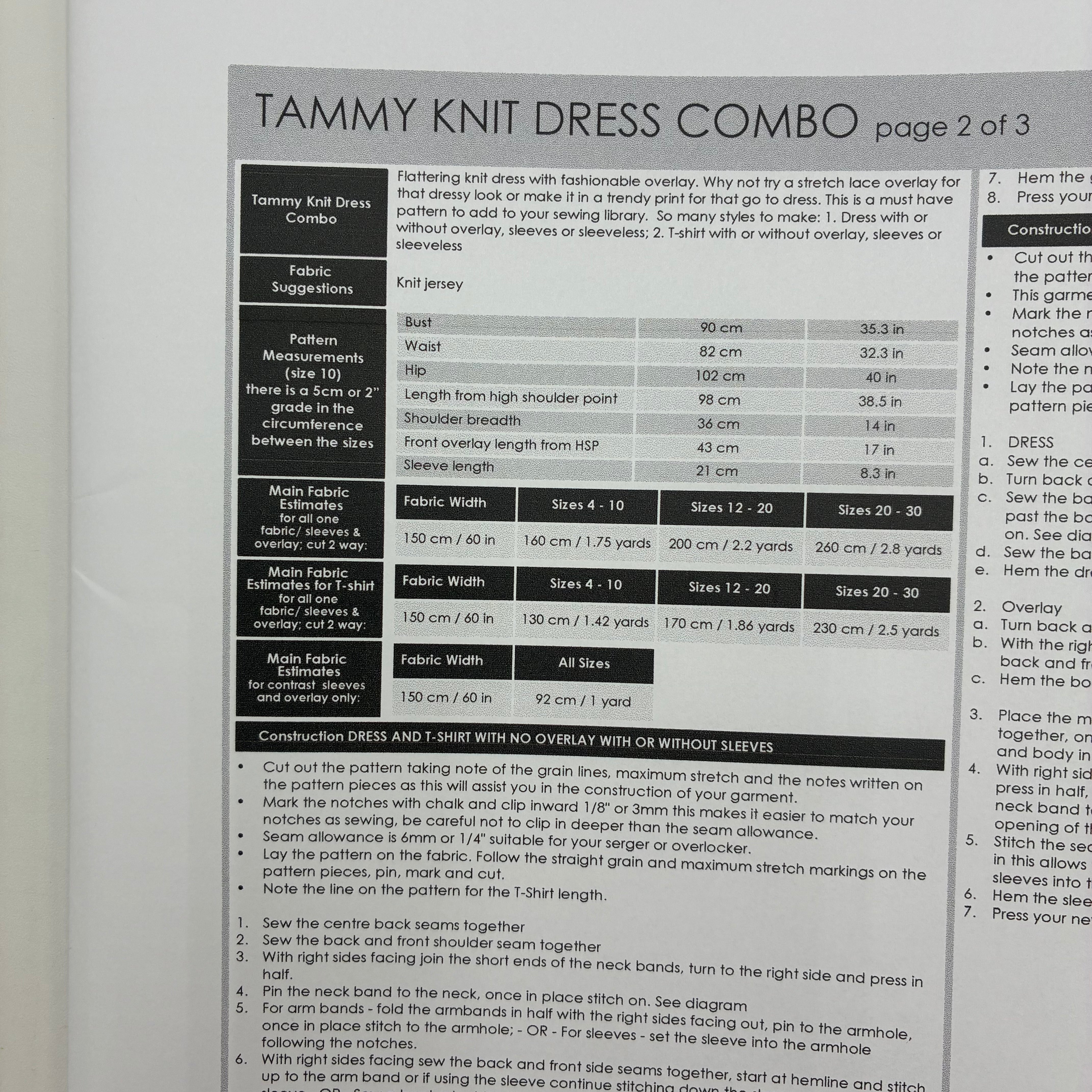 Style Arc Pattern - Tammy Knit Dress Combo (NPA0320)