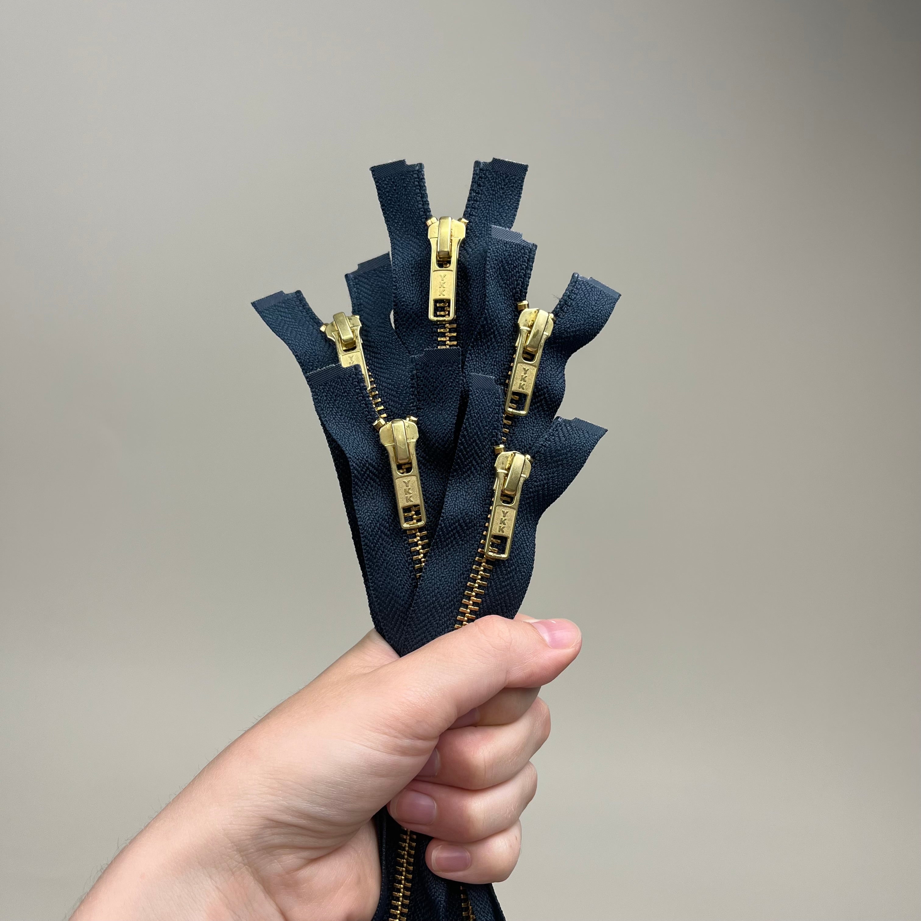 Separating Metal Zipper - Navy & Gold 20.5" (NZP0471)