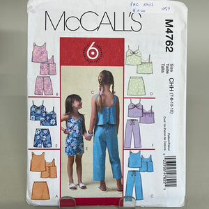 MCCALL'S Pattern, Children's and Girl's Tops, Skorts, Shorts & Pants (PMC4762)