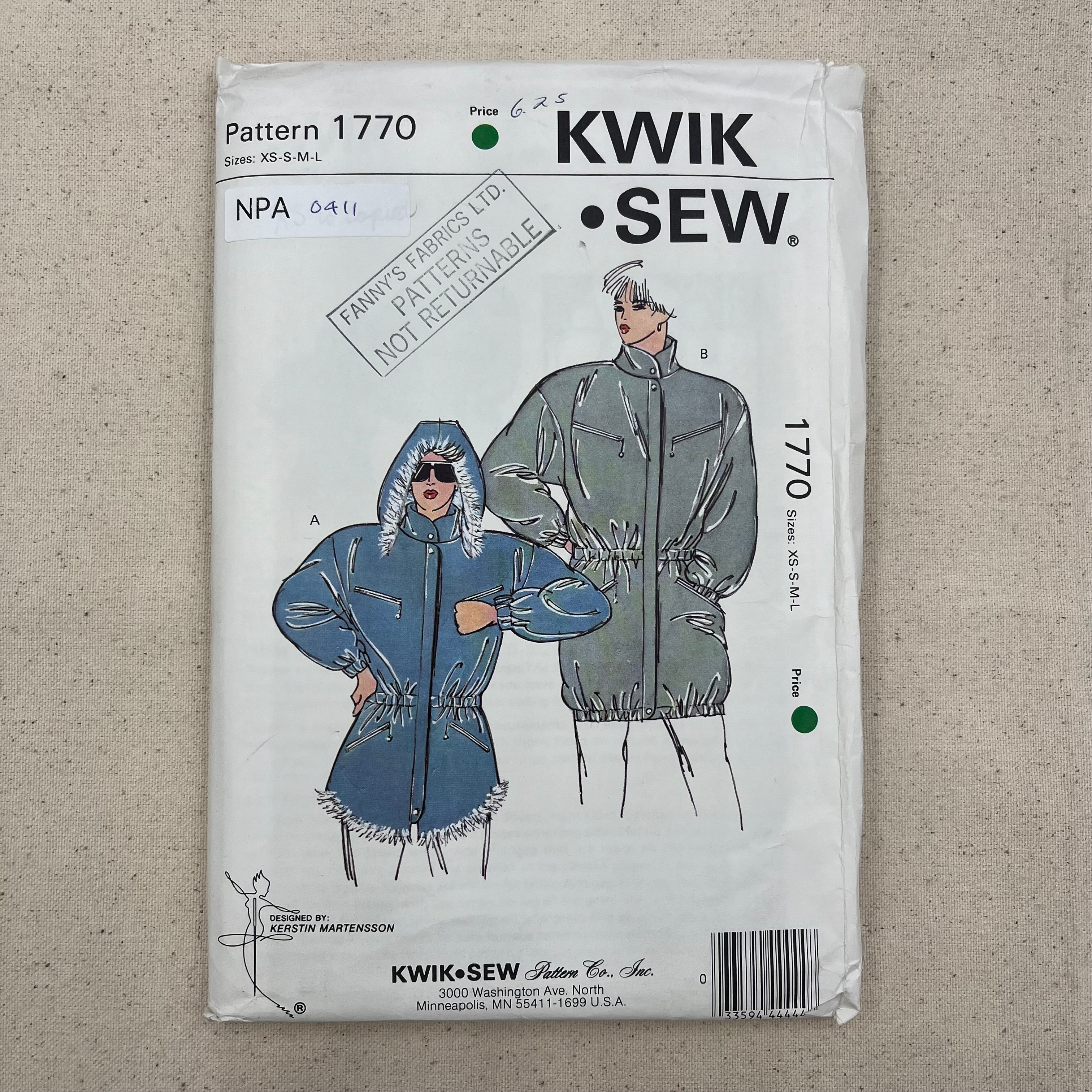 Kwik Sew Pattern - 1770 Jackets (NPA0411)