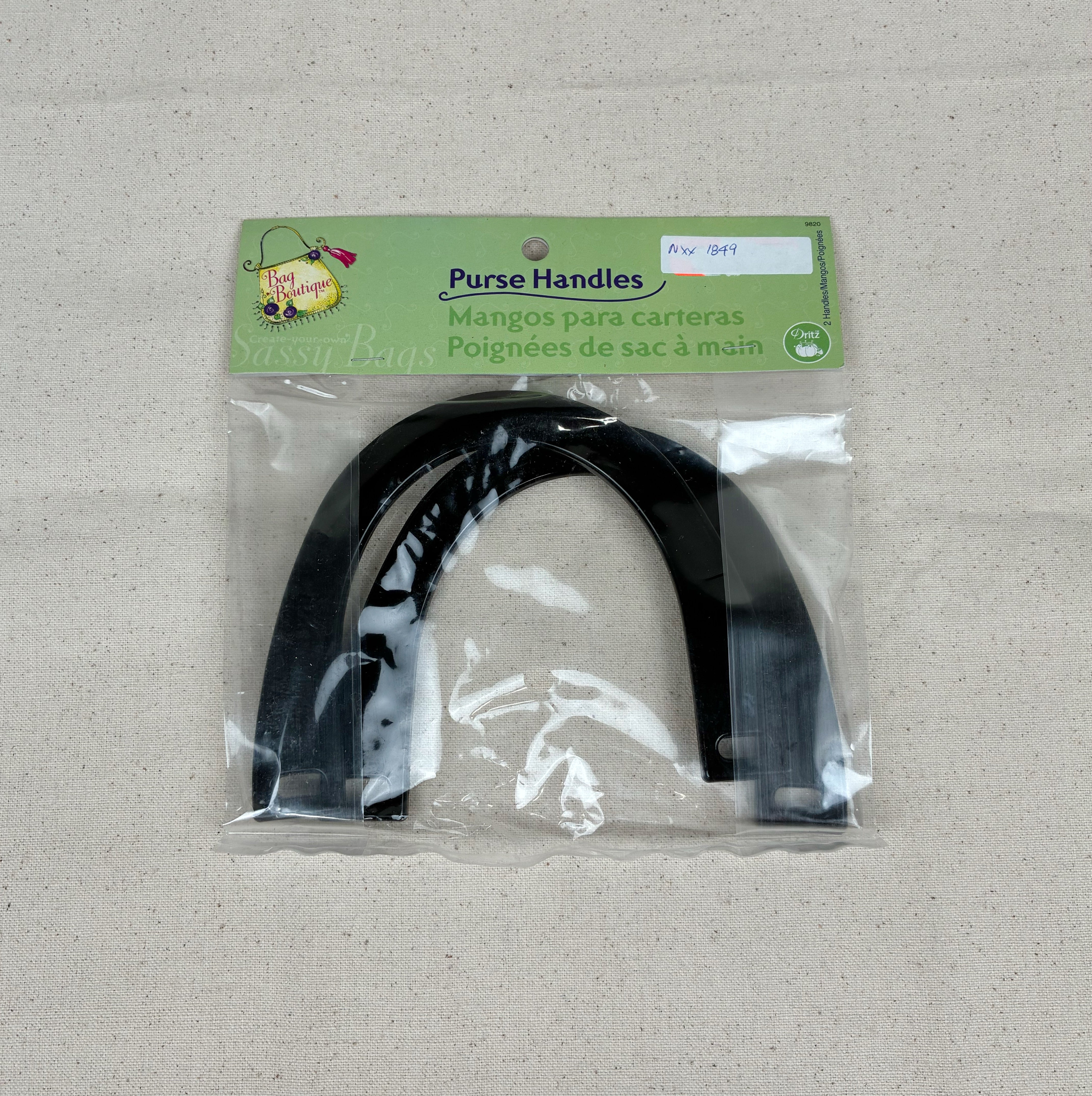 Acrylic Purse Handles - Black (NXX1849)