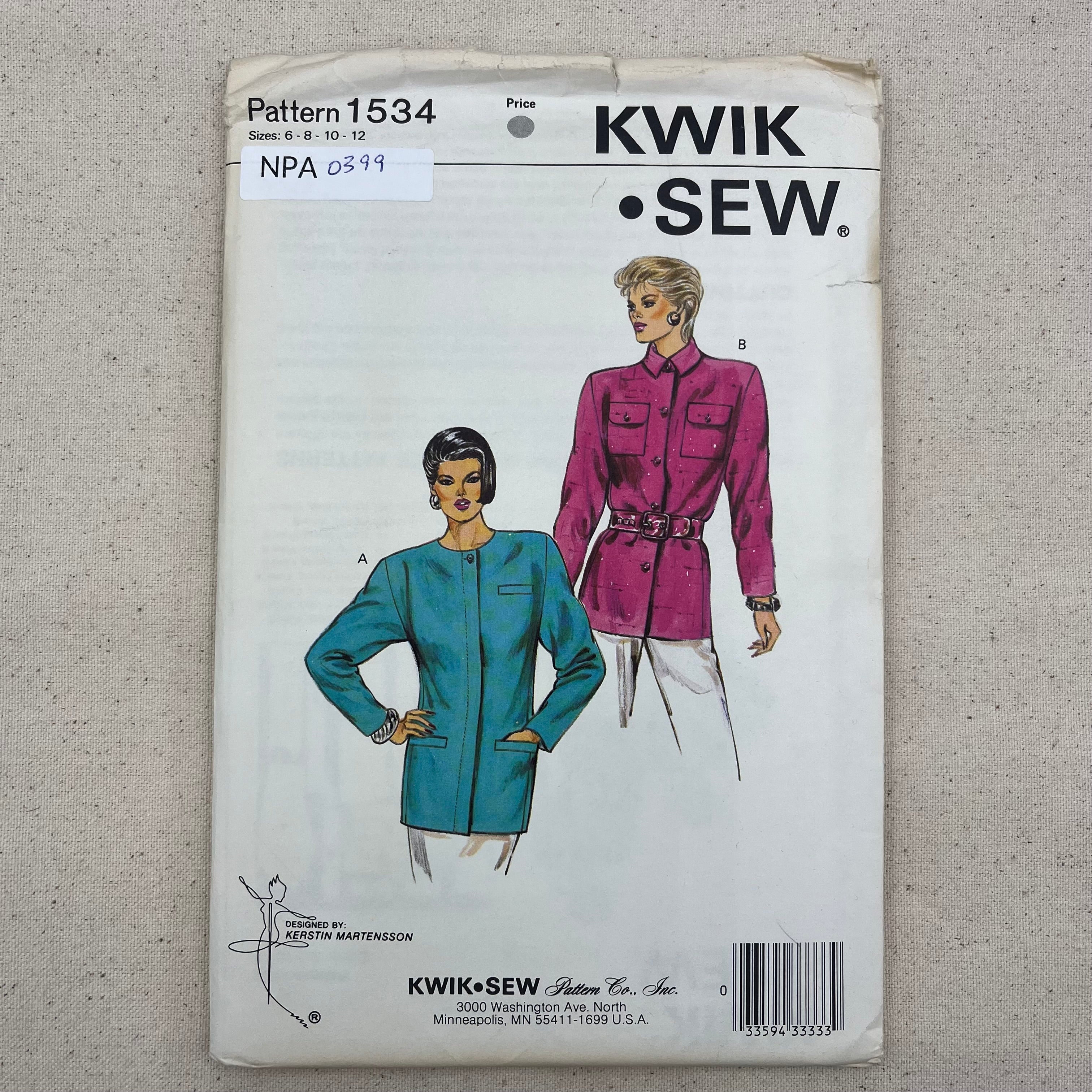 Kwik Sew Pattern - 1534 Jackets (NPA0399)