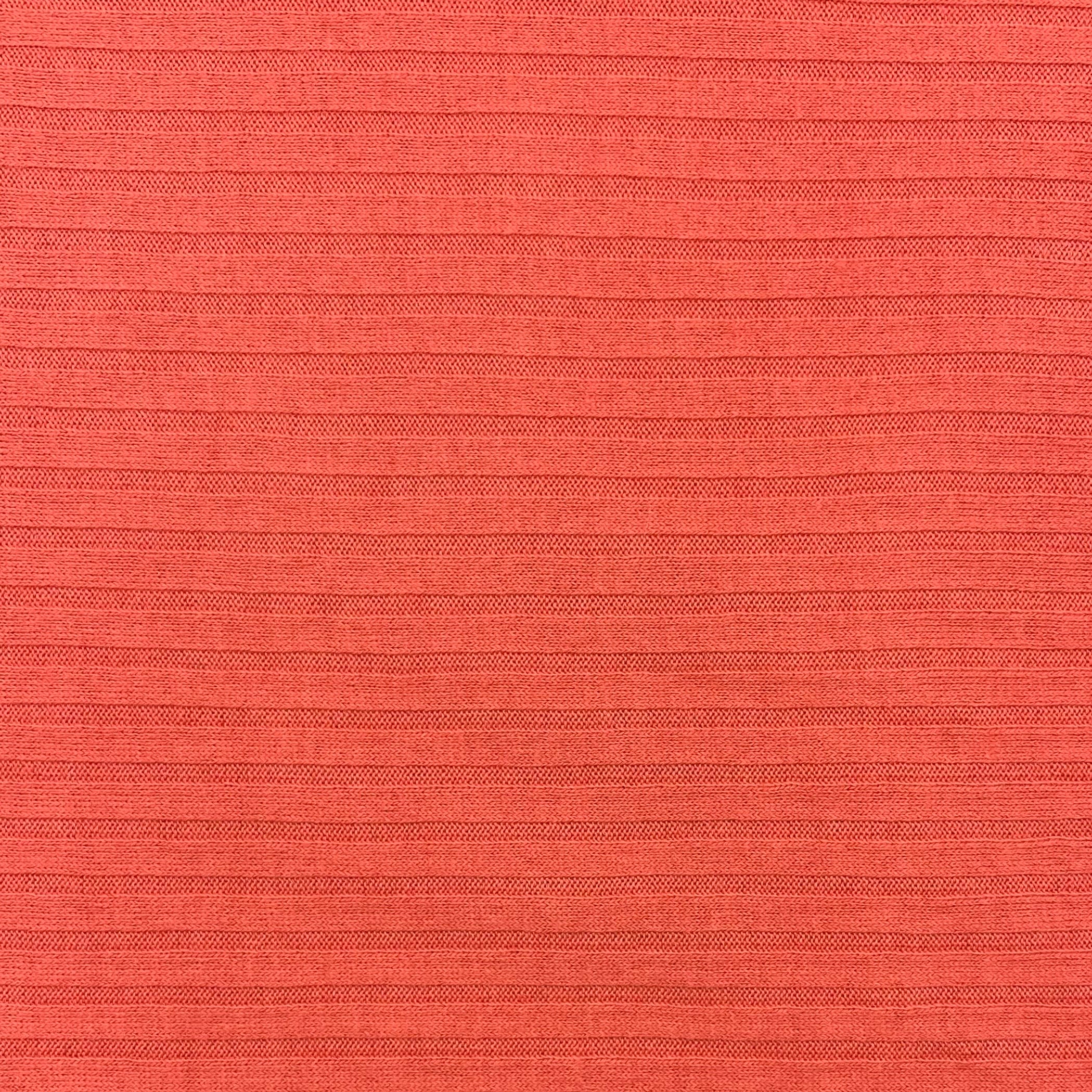 Wool Blend 6x3 Rib Knit - Coral (KRB0715:6)