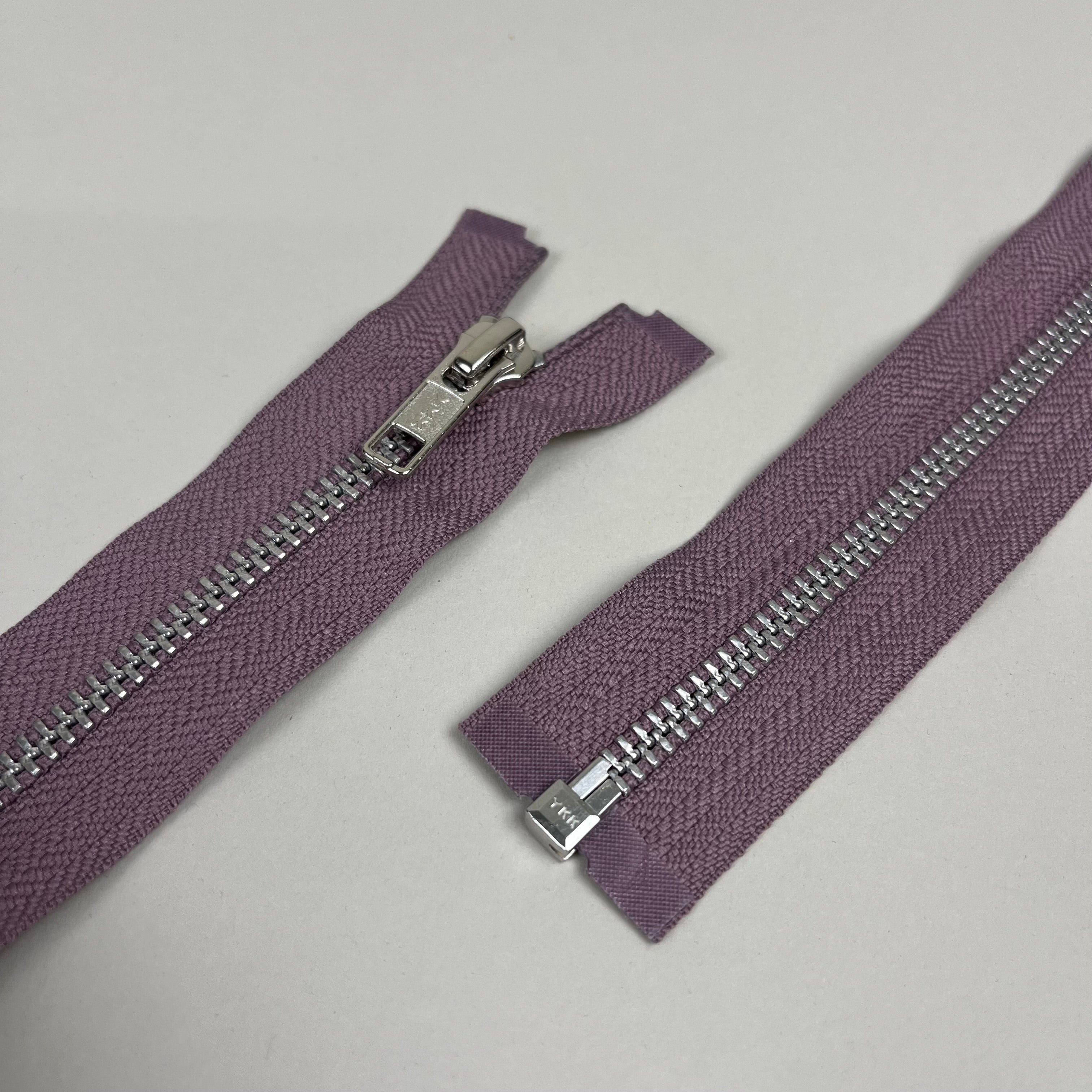 Separating Metal Zipper - Mauve & Silver 18.5" (NZP0305)
