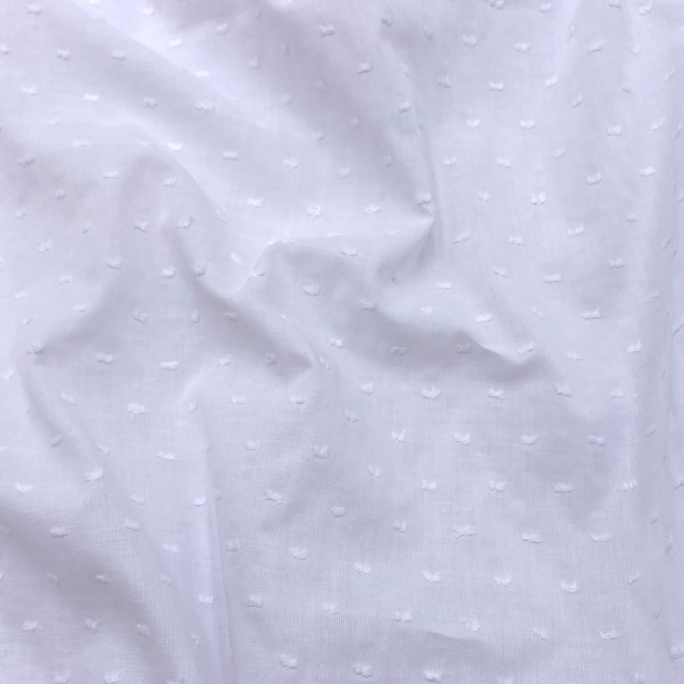 Cotton Swiss Dot Shirting - White (WDW3326:27)