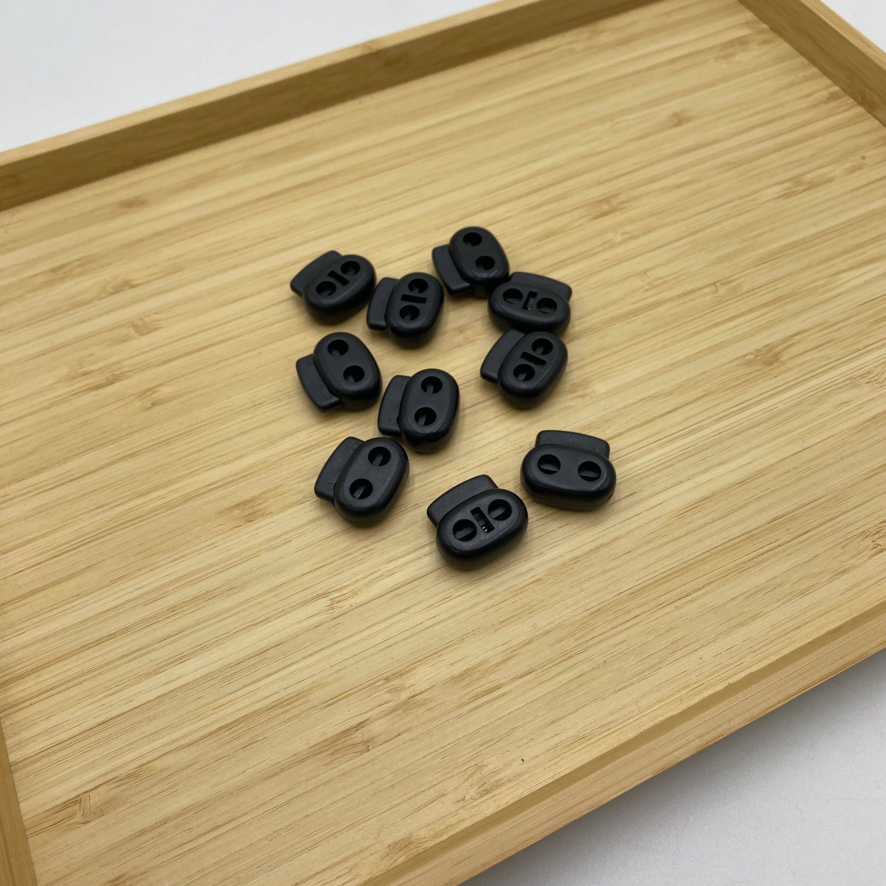 Barrel Cord Locks - 10pcs Black (NXX1767)
