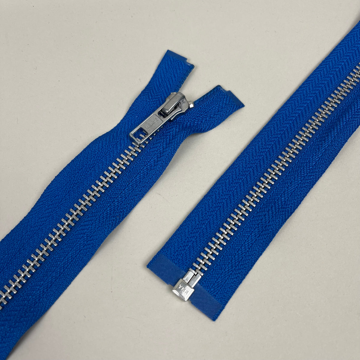 5 Separating Metal Zippers - Cobalt & Silver 26.5" (NZP0526)