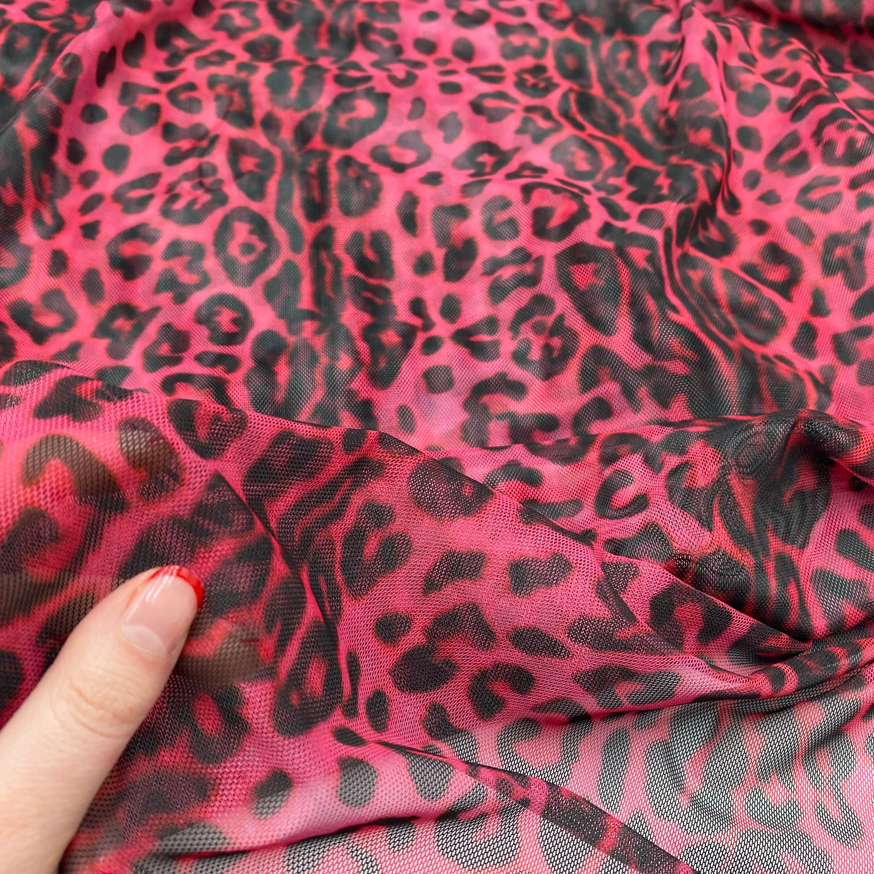 Printed Mesh - Pink Leopard (KLM0205)