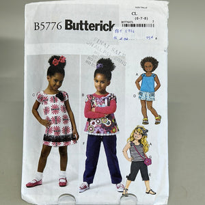 BUTTERICK Pattern, Children's/Girl's Top, Dress, Shorts, etc (PBT5776)