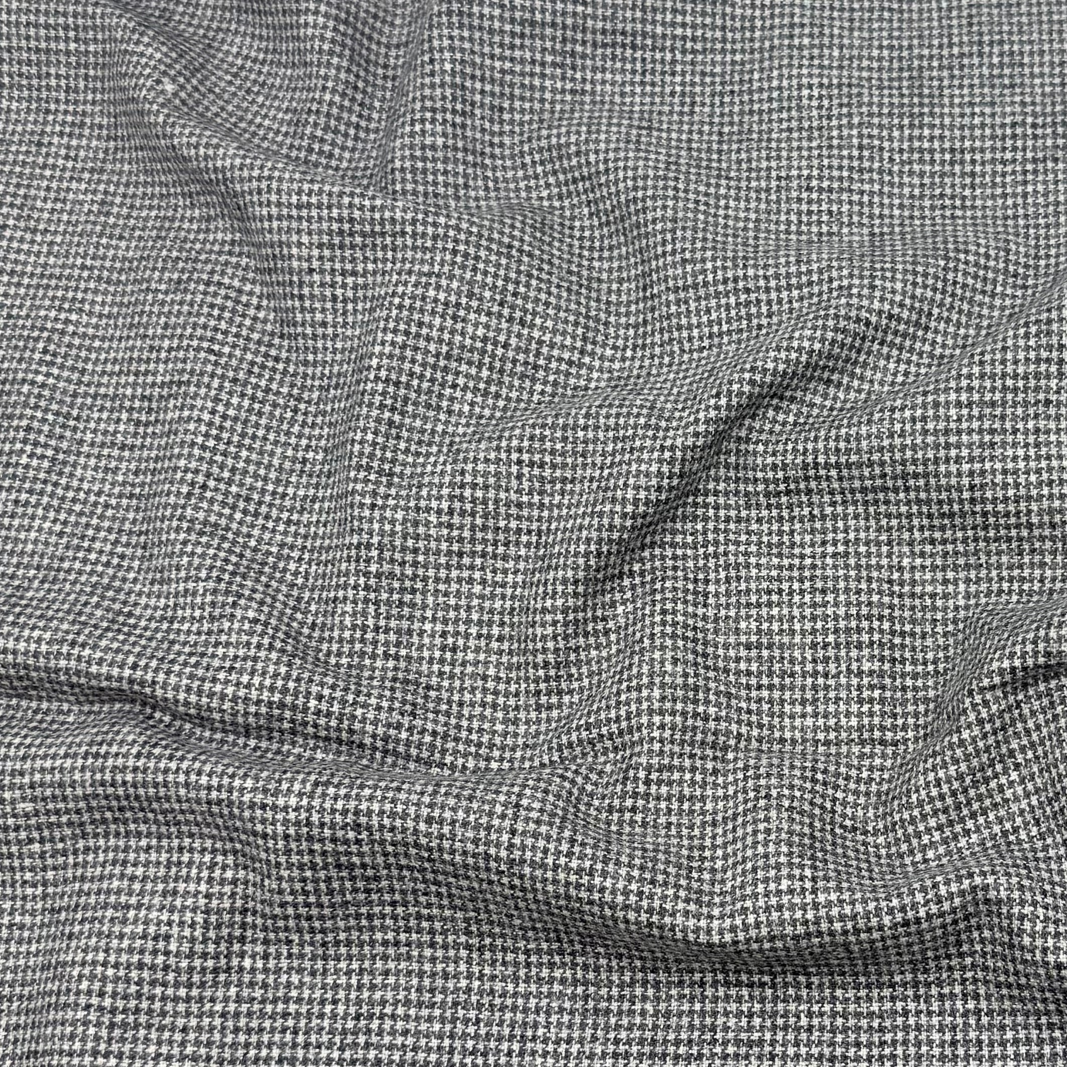 Wool Blend Suiting - Grey Earth Houndstooth (WSW0778:779)