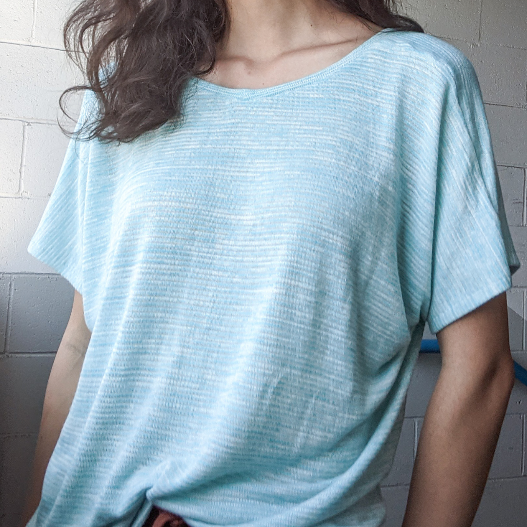 Variegated Viscose Sweater Knit, Azure (KSW0460:461)