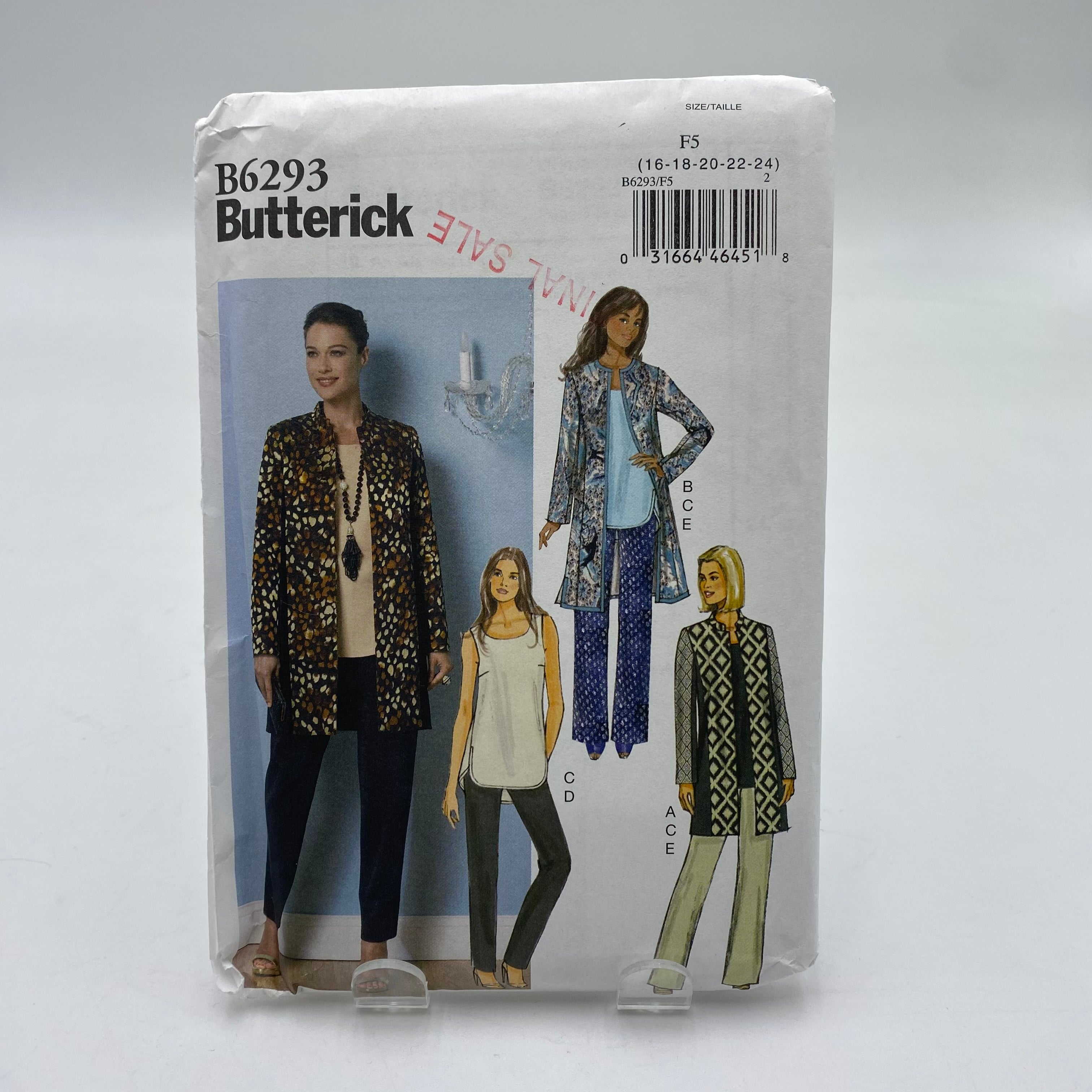 Butterick Pattern - Misses' Jacket, Top and Pants B6293 (NPA0196)