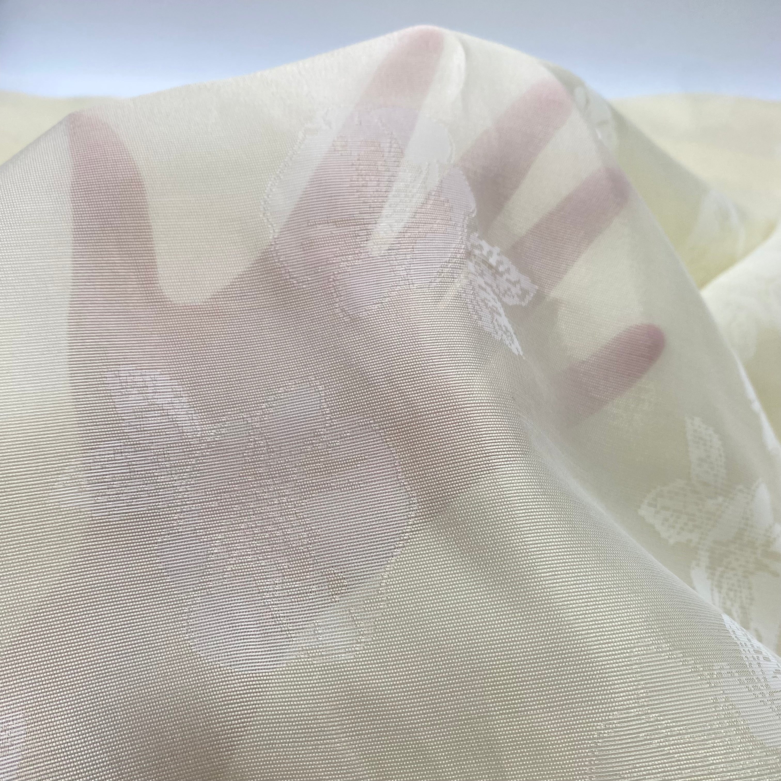 Rose Jacquard Drapery - Pale Yellow (HDH0709:10)