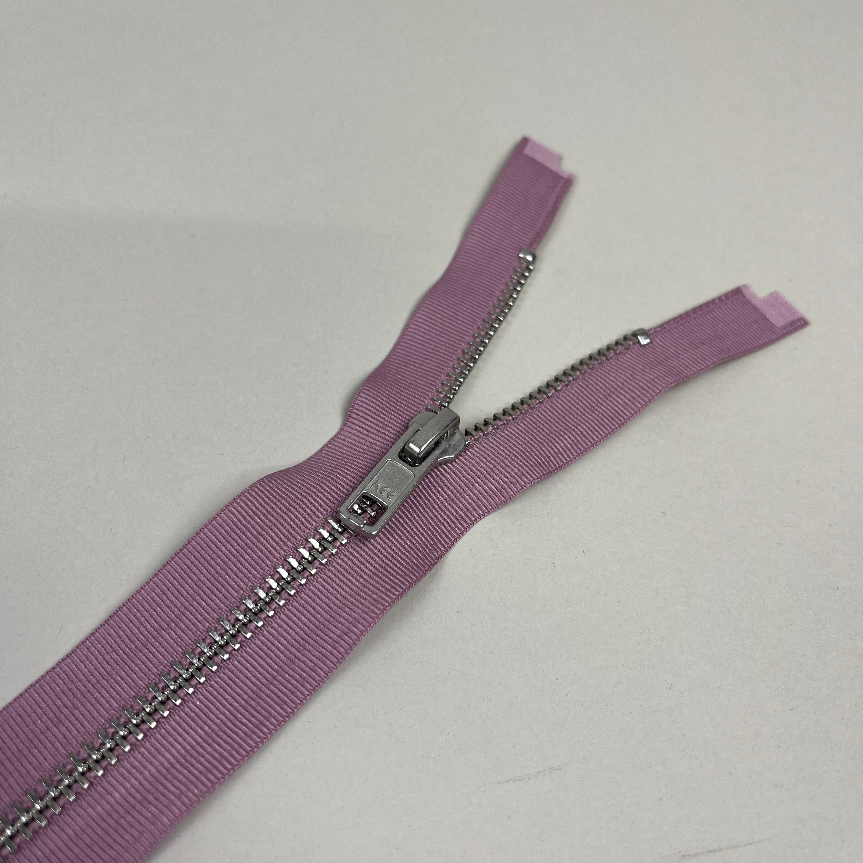 Separating Metal Zipper - Pink Mauve & Silver 18" (NZP0476)