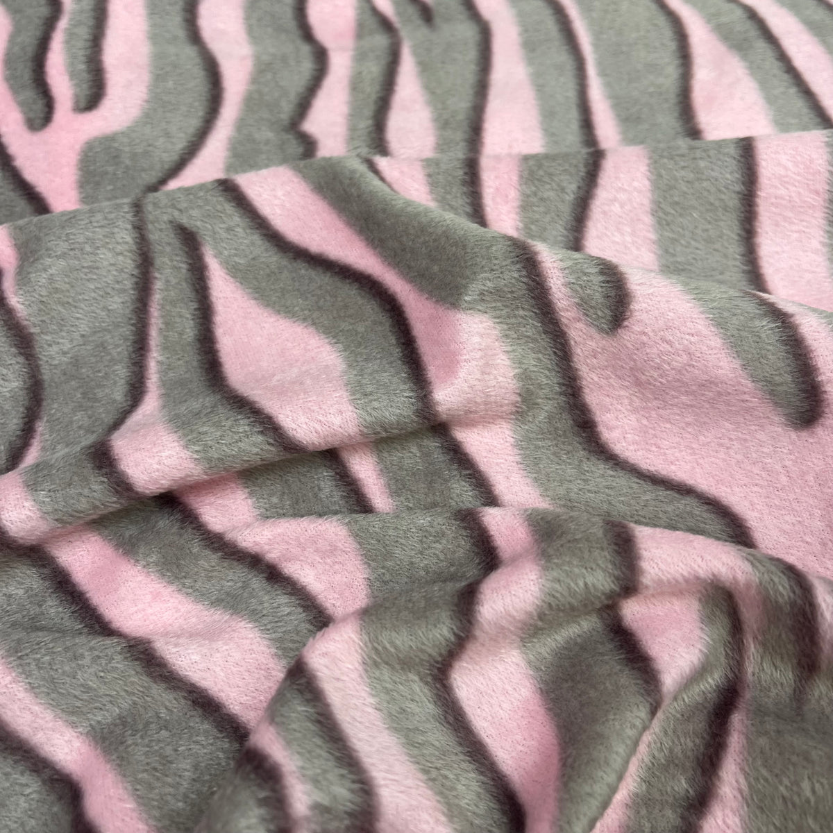 Fleece - Pink & Grey Zebra (KFC0392)