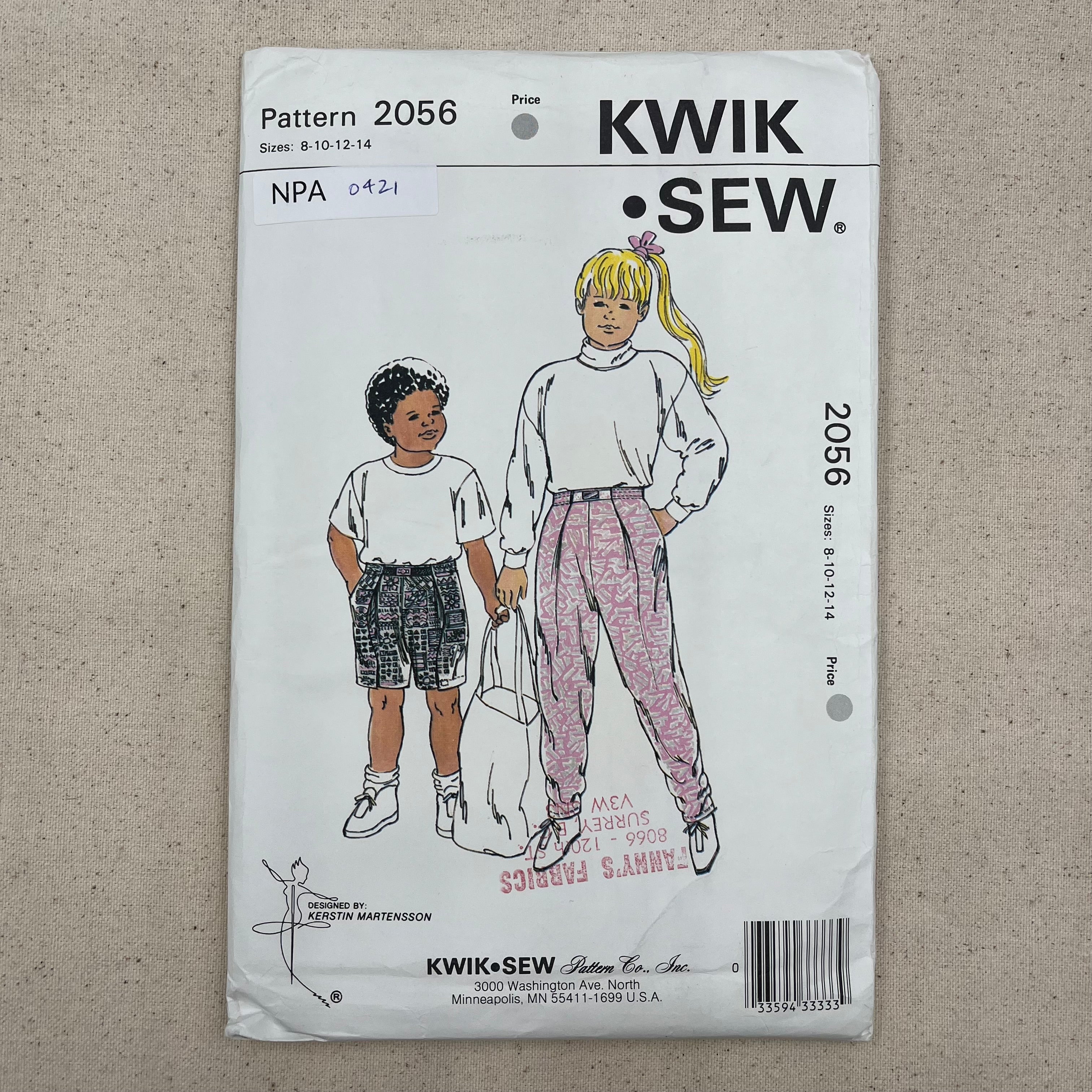 Kwik Sew Pattern - 2056 Kids Pants & Shorts (NPA0421)