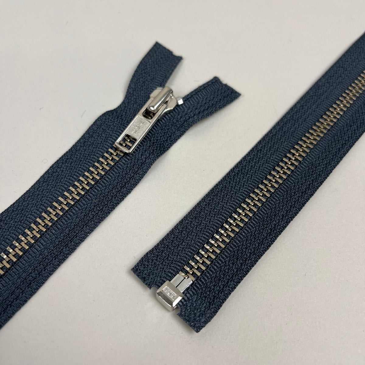 5 Separating Metal Zippers - Deep Grey & Gold/Silver 26.5" (NZP0484)