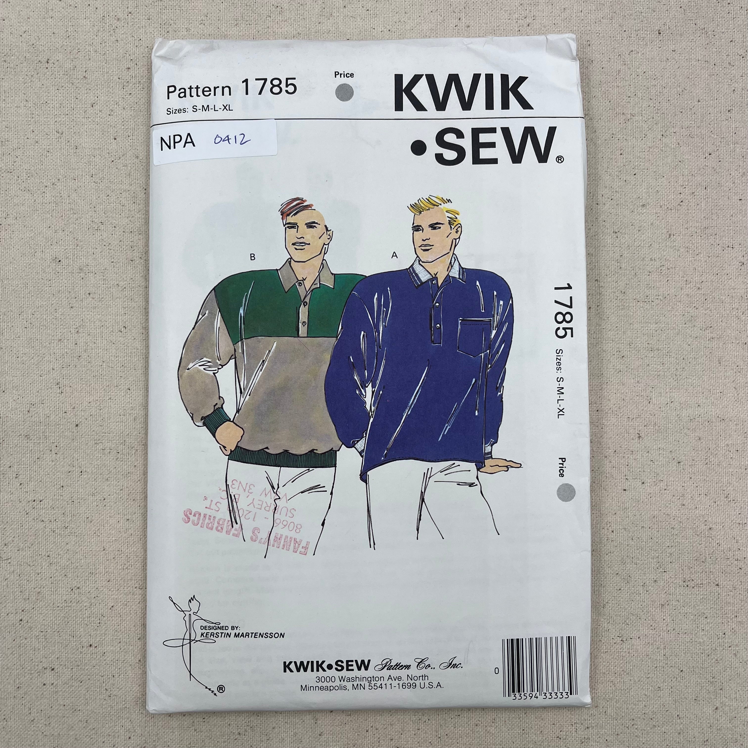 Kwik Sew Pattern - 1785 Shirts (NPA0412)