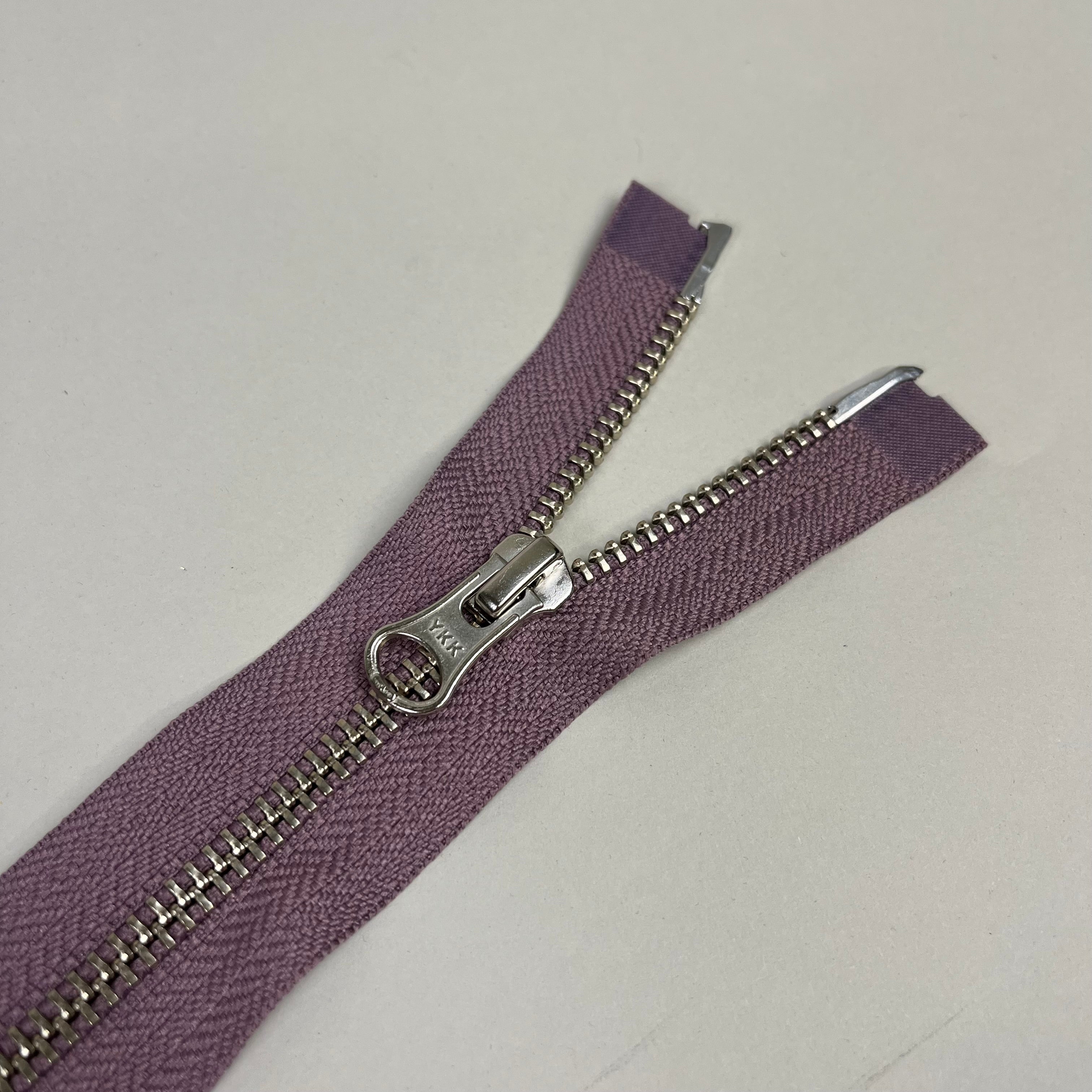 Two-Way Metal Zipper - Mauve & Silver/Gold 33.5" (NZP0316)