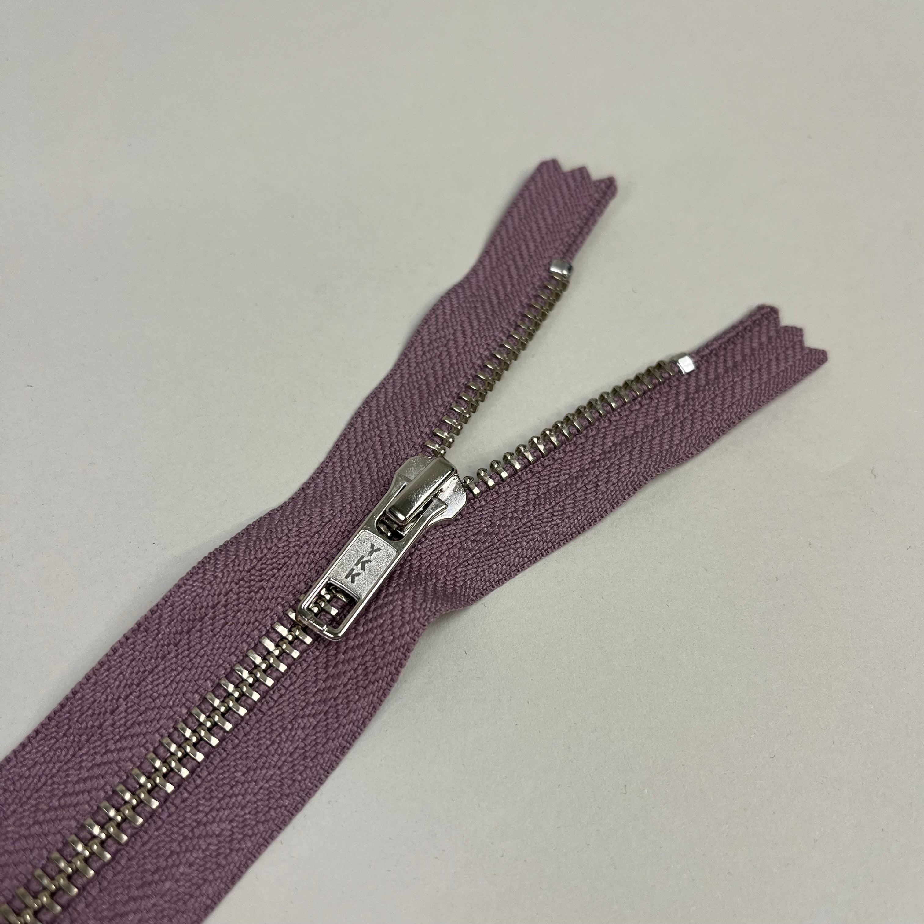 Separating Metal Zipper - Mauve & Silver/Gold 22" (NZP0315)