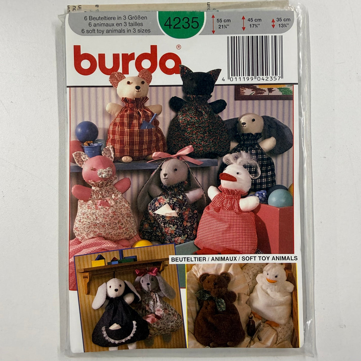 Burda Craft Pattern - 4235 Stuffed Animals (NPA0612)