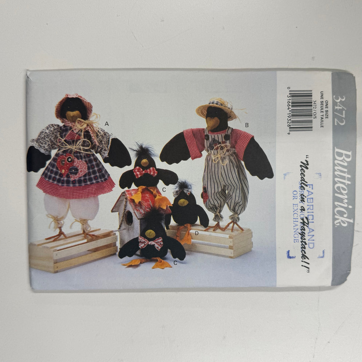 Butterick Craft Pattern - 3472 Something to Crow About (NPA0570)