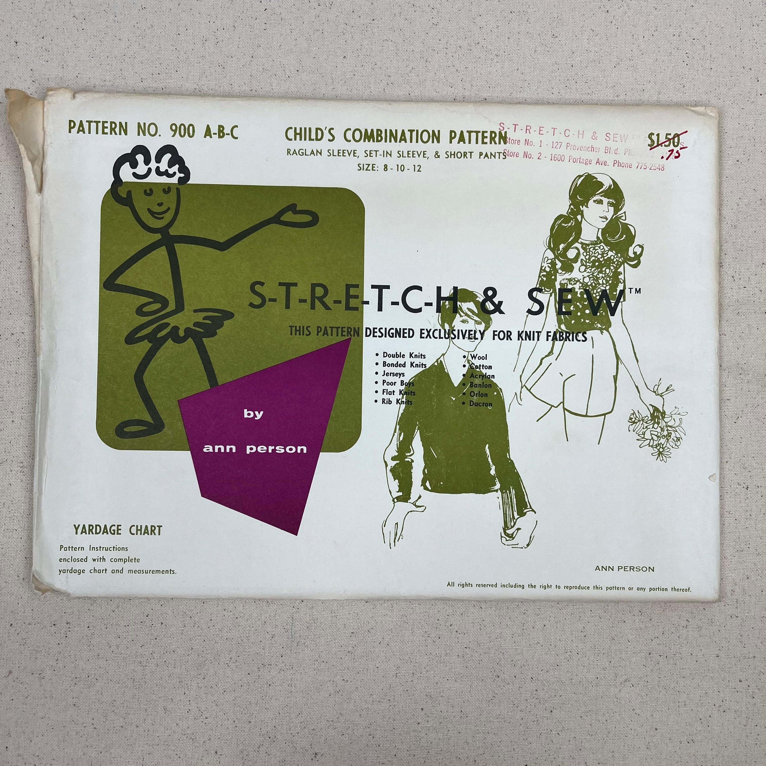 Stretch & Sew Pattern - 900 Child's Combination Pattern (NPA0533)