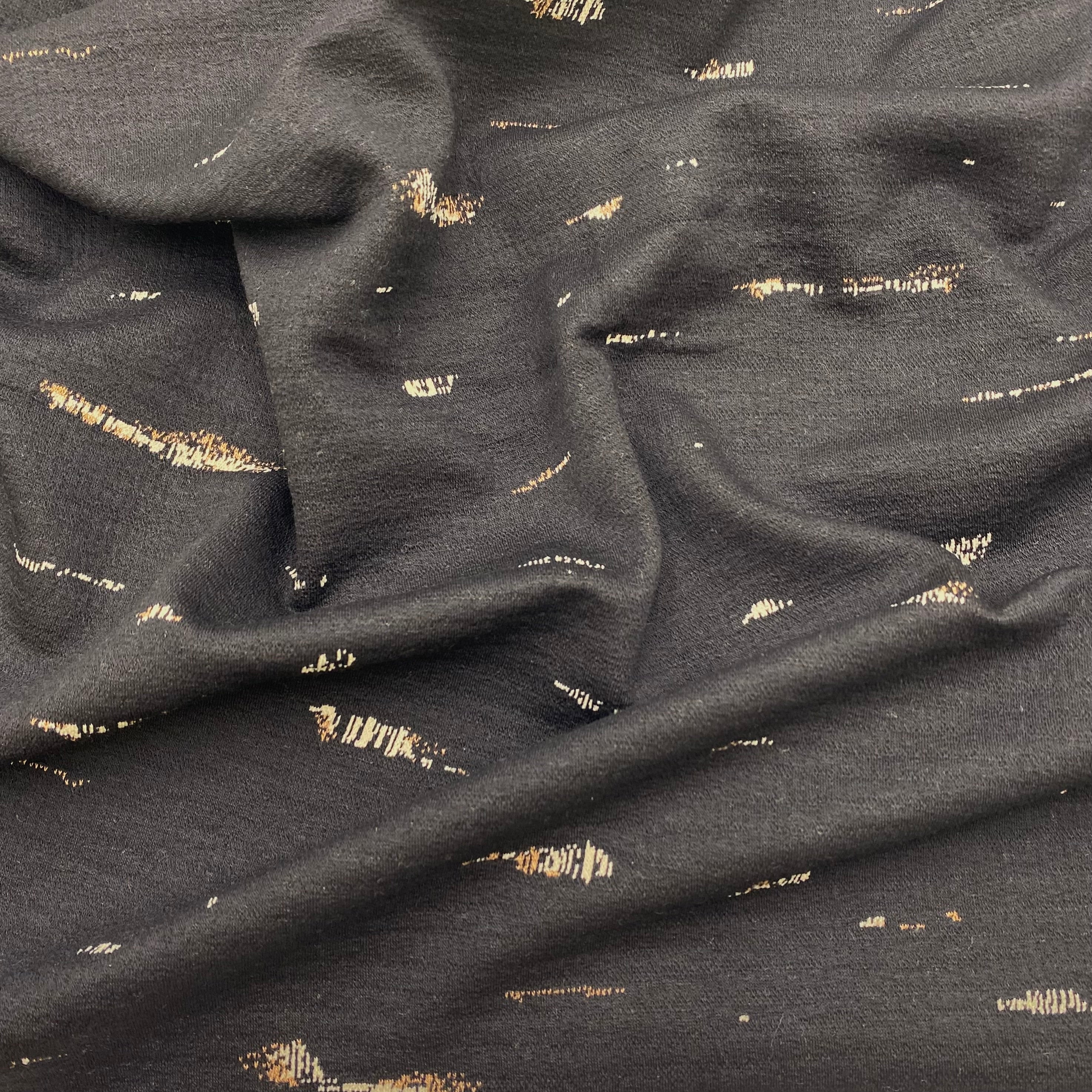 Viscose Ponte - Black & Beige (KPS0039)