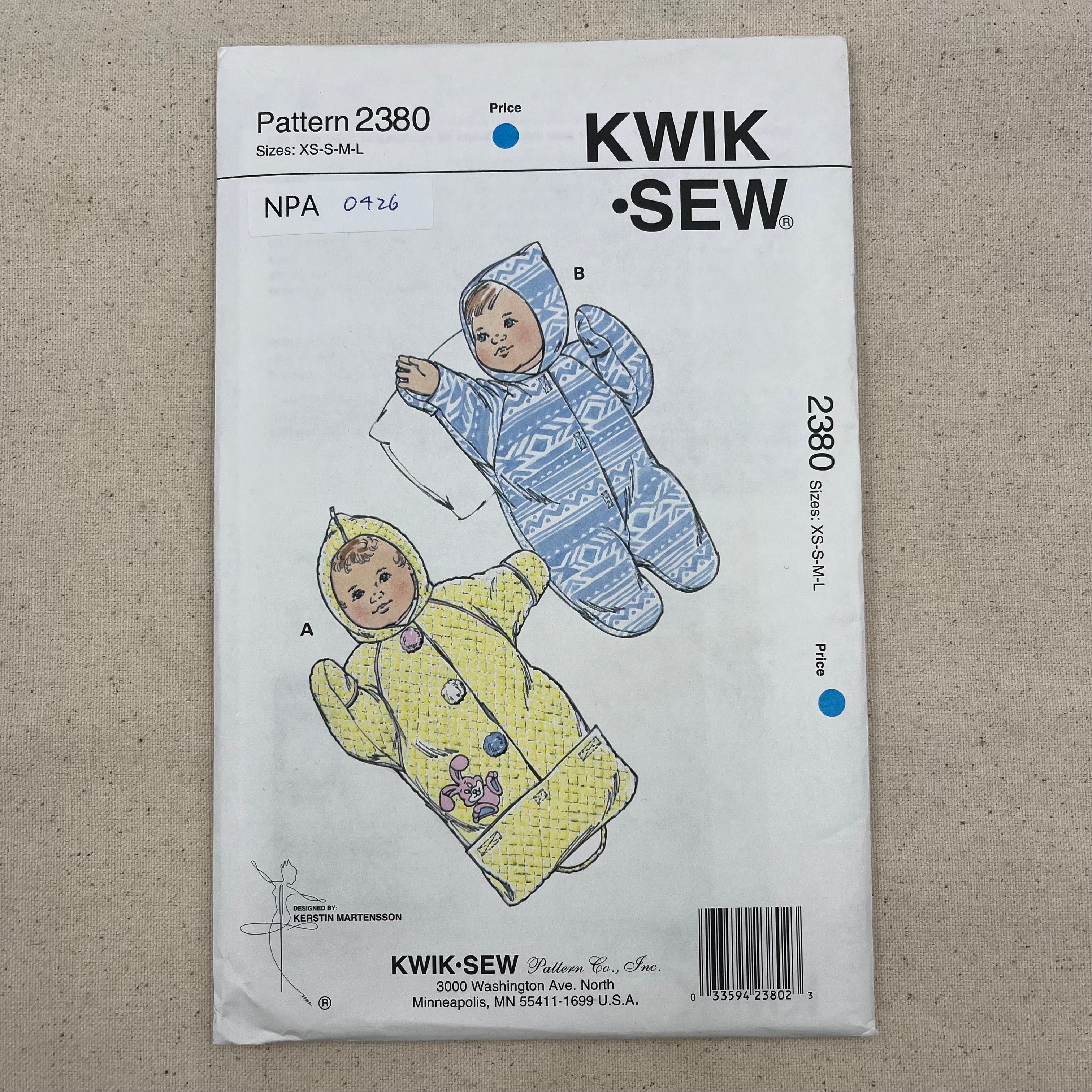 Kwik Sew Pattern - 2380 Baby Buntings (NPA0426)