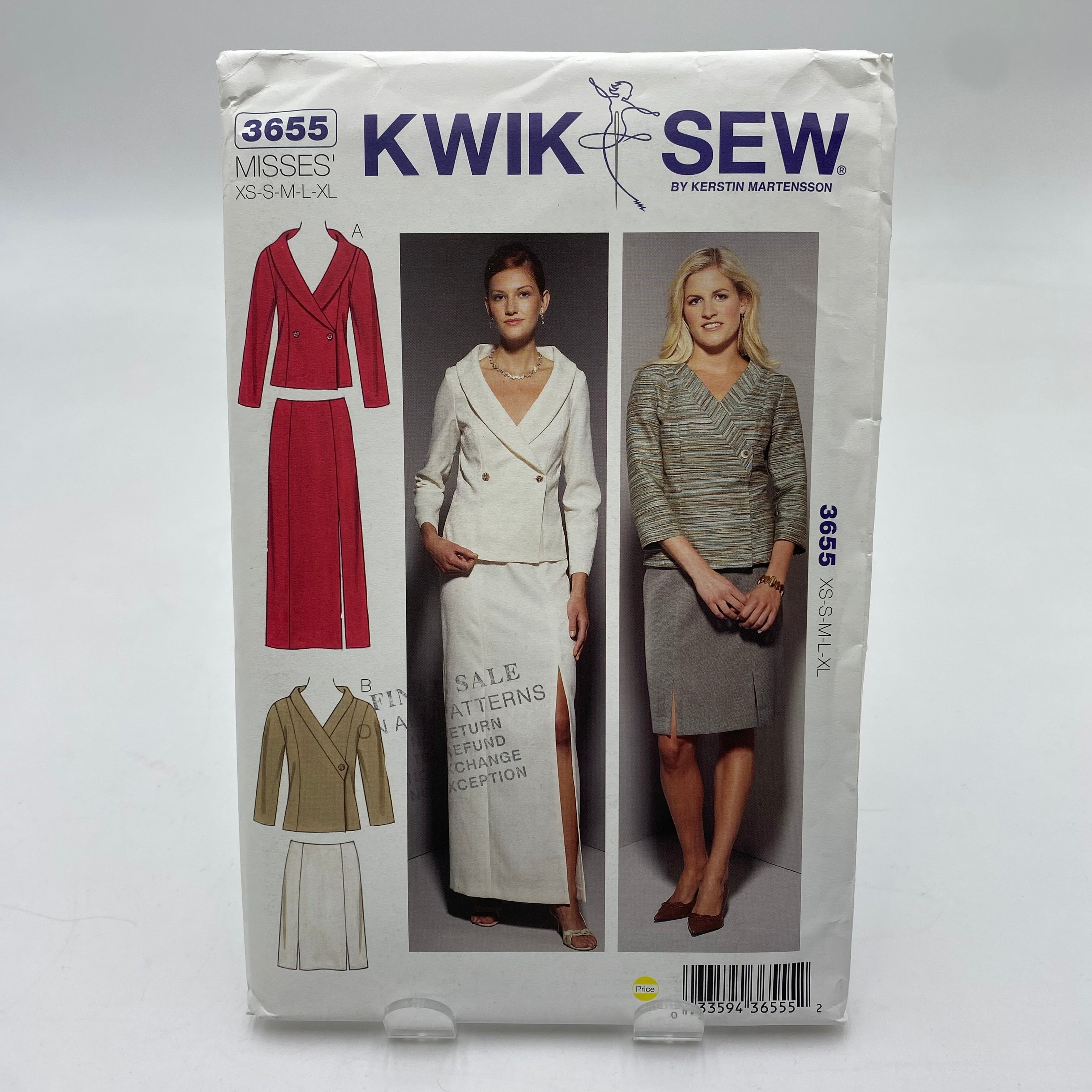 Kwik-Sew Pattern - Misses' Jackets and Skirts 3655 (NPA0208)